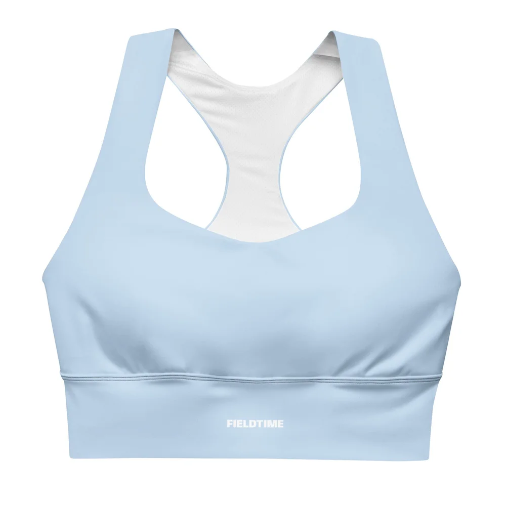 Powder blue longline sports bra