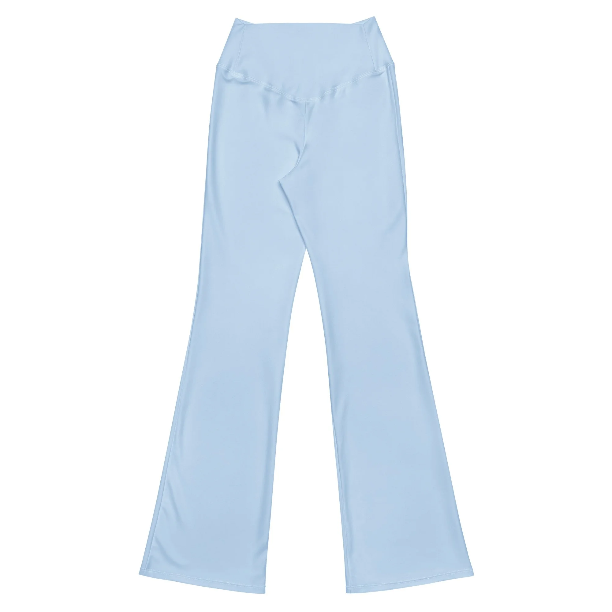 French Powder Blue/ White Flare leggings