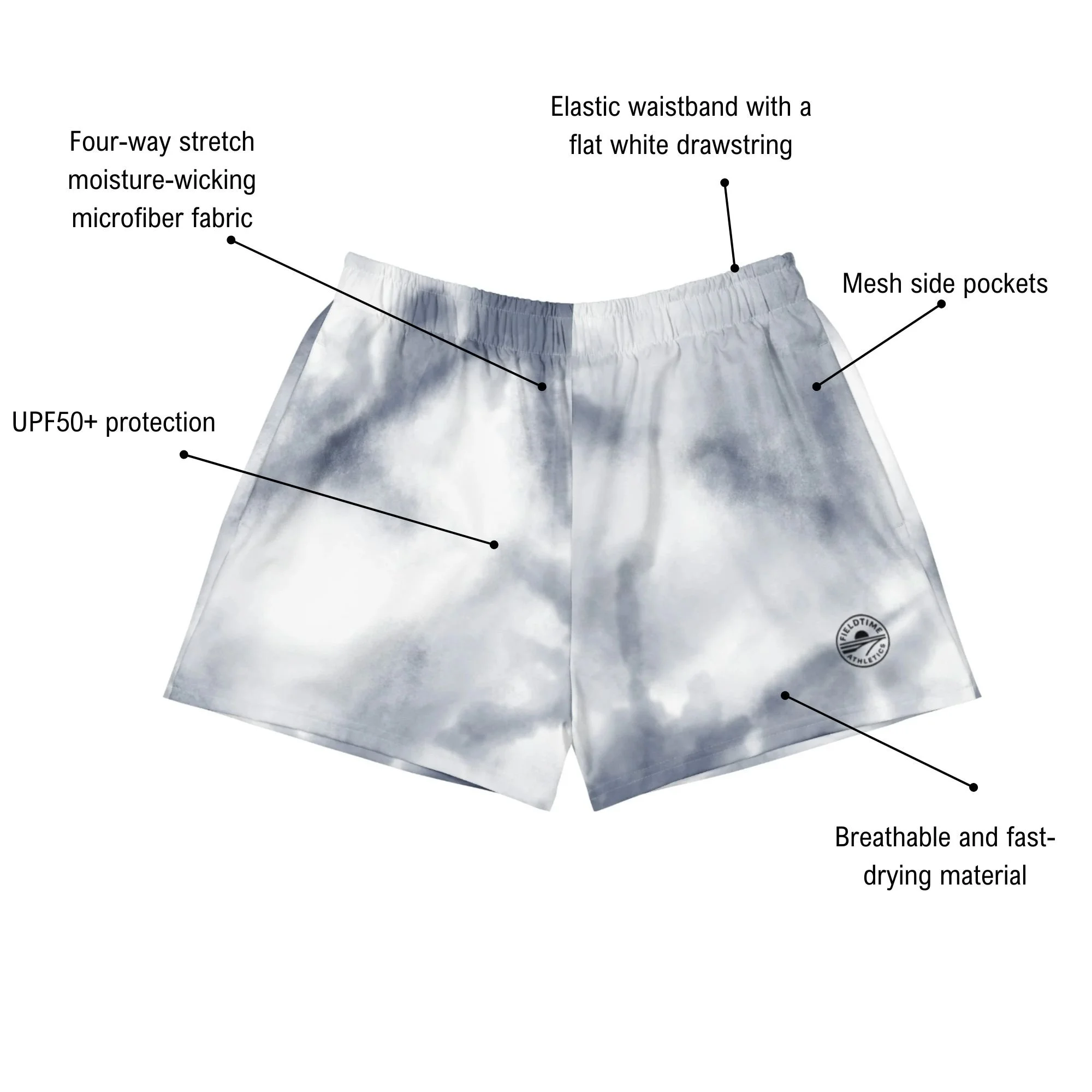 Tie Dye Gray Athletic Shorts