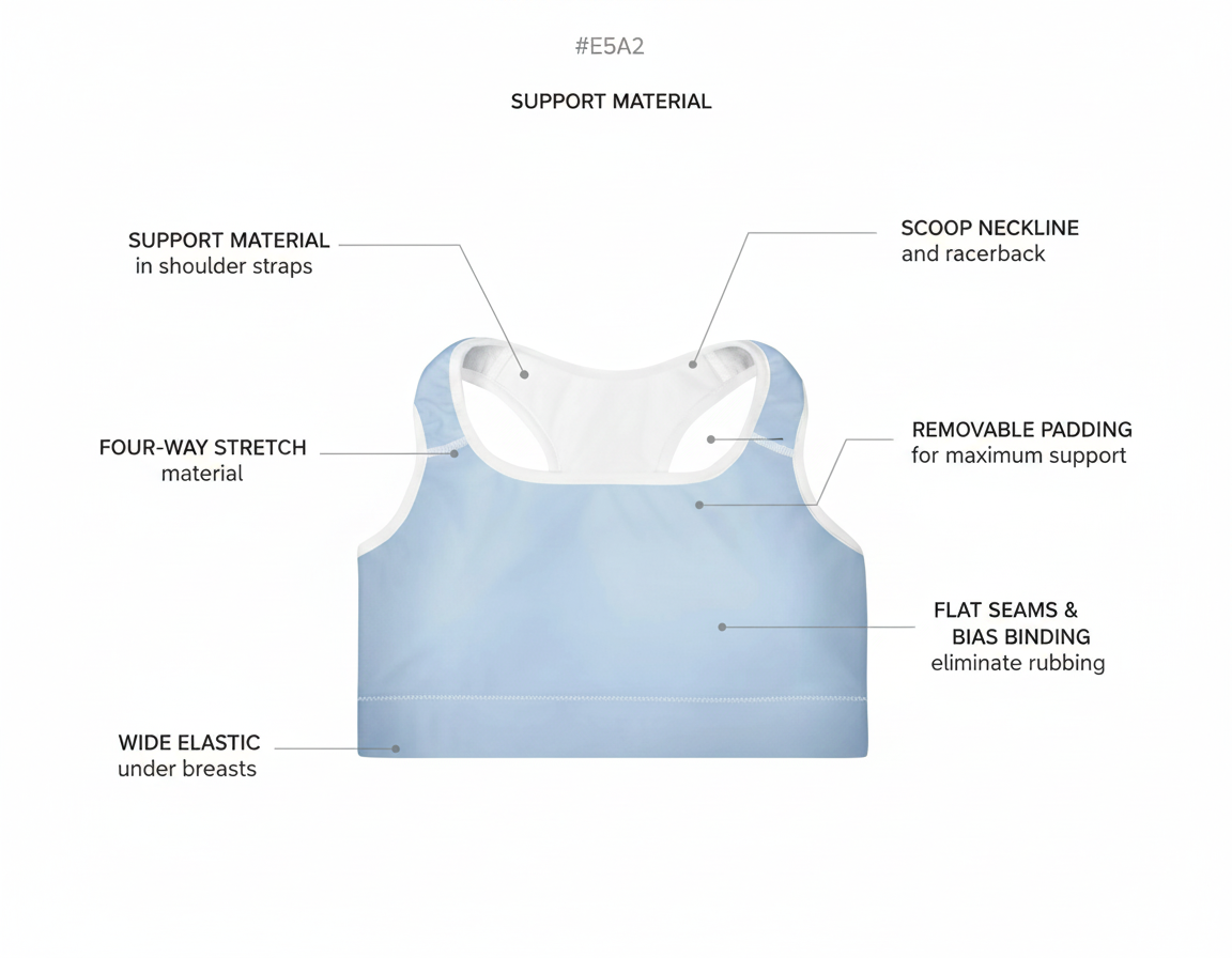 French Powder Blue Sports Bra