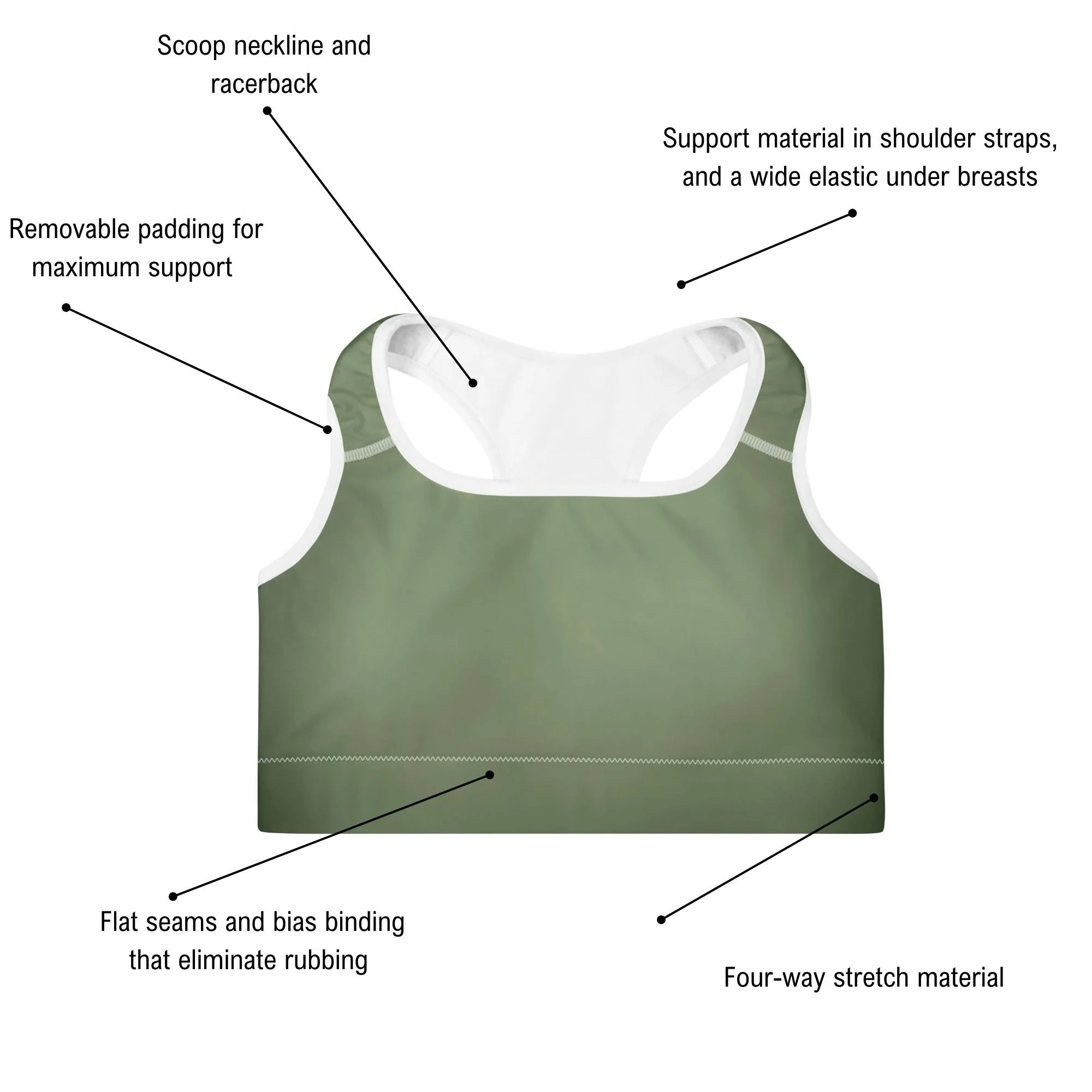 Camo Green Sports Bra