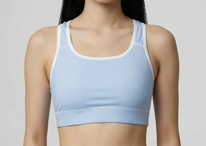 French Powder Blue/Navy Sports Bra