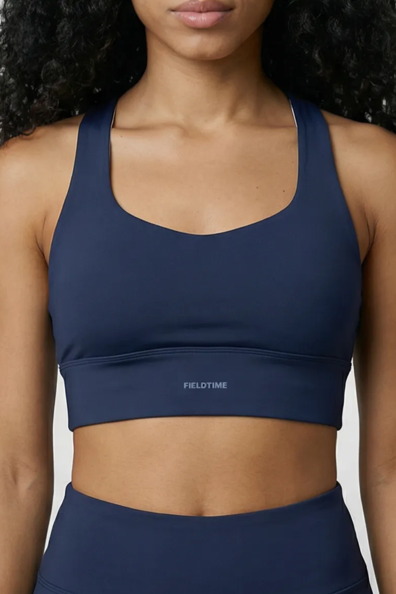 Navy/Kashmir Blue Longline Sports Bra