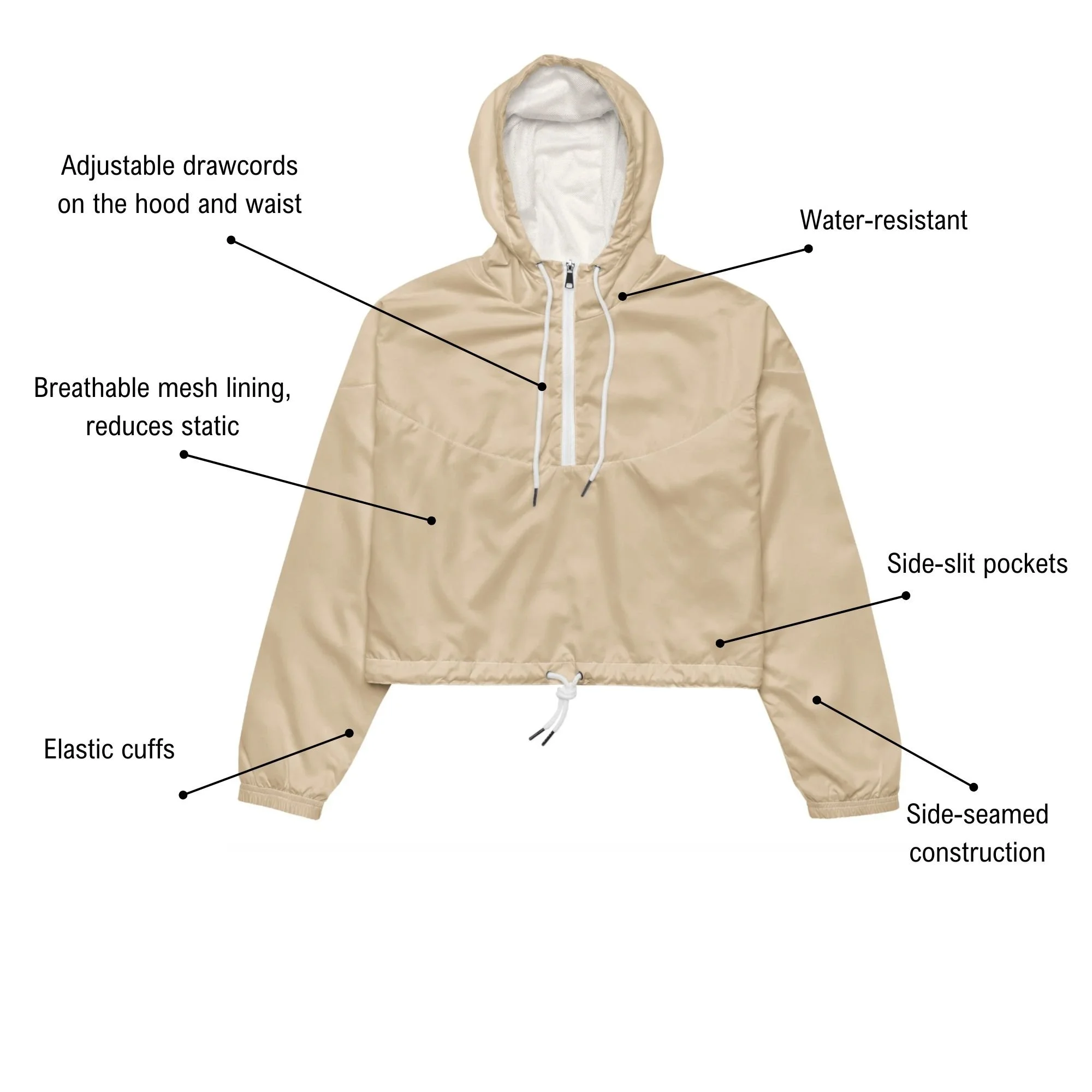 Champange Tan Women’s cropped windbreaker