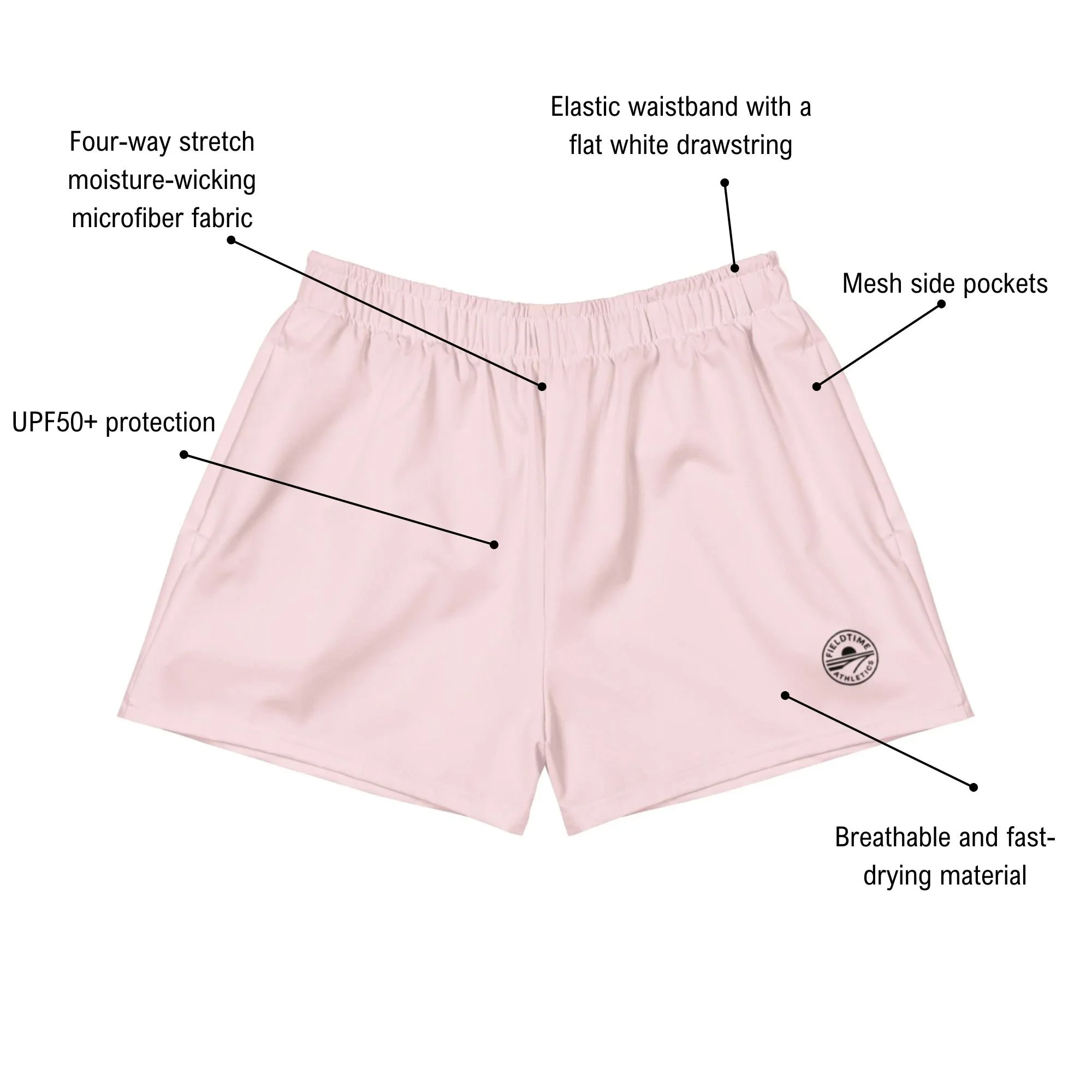 Pale Pink Athletic Shorts