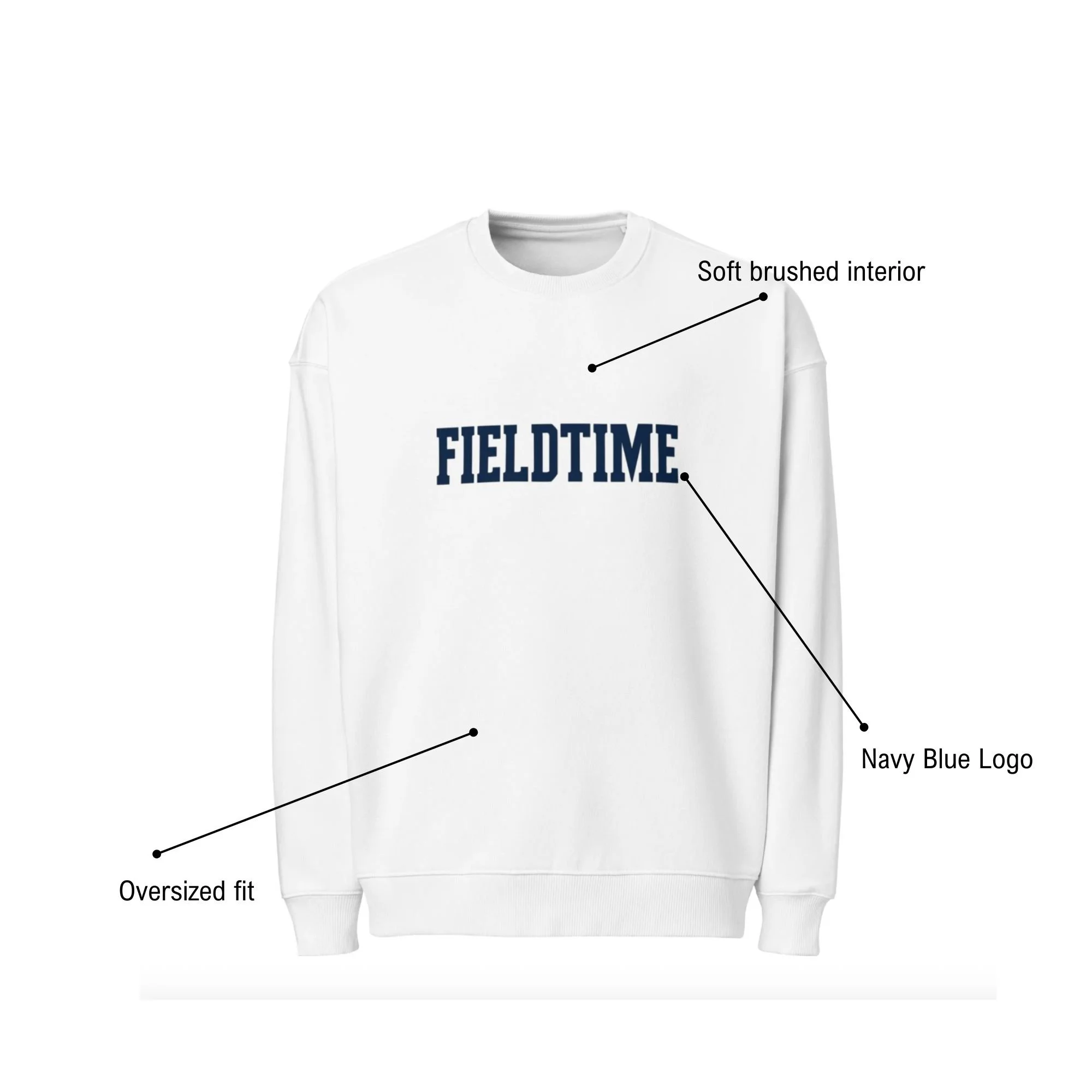 FIELDTIME White sweater navy logo