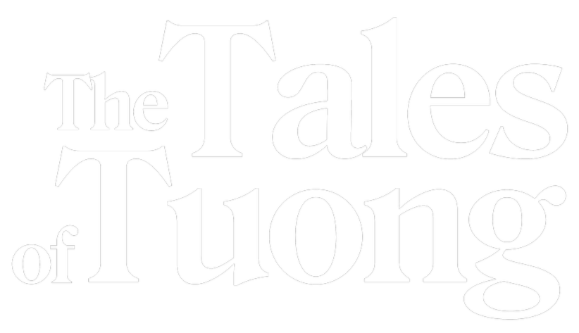 Logo of 'The Tales of Tiong' with white text on a black background.