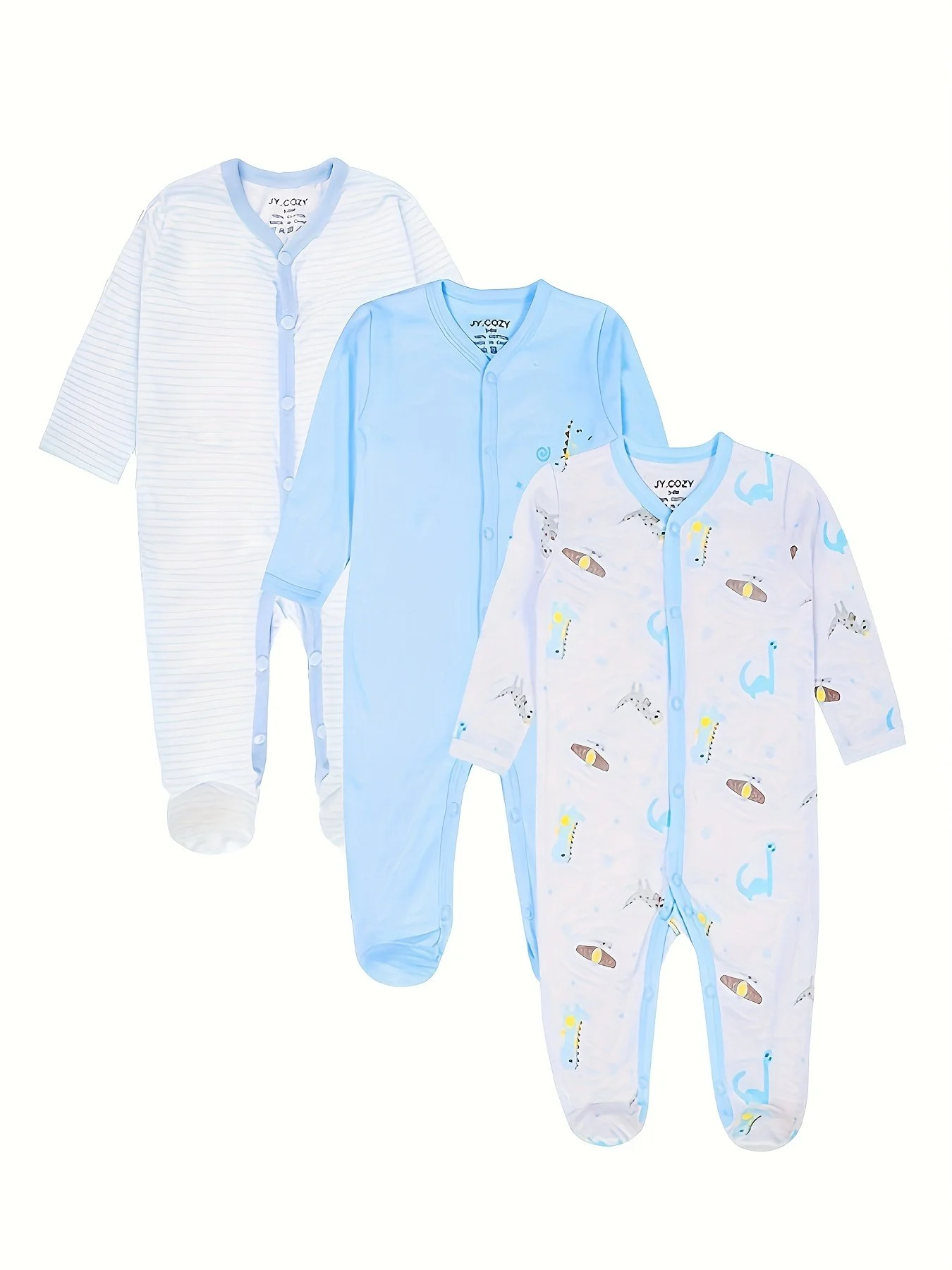 CozyCotton Footed Baby Sleepers - 3 Pack