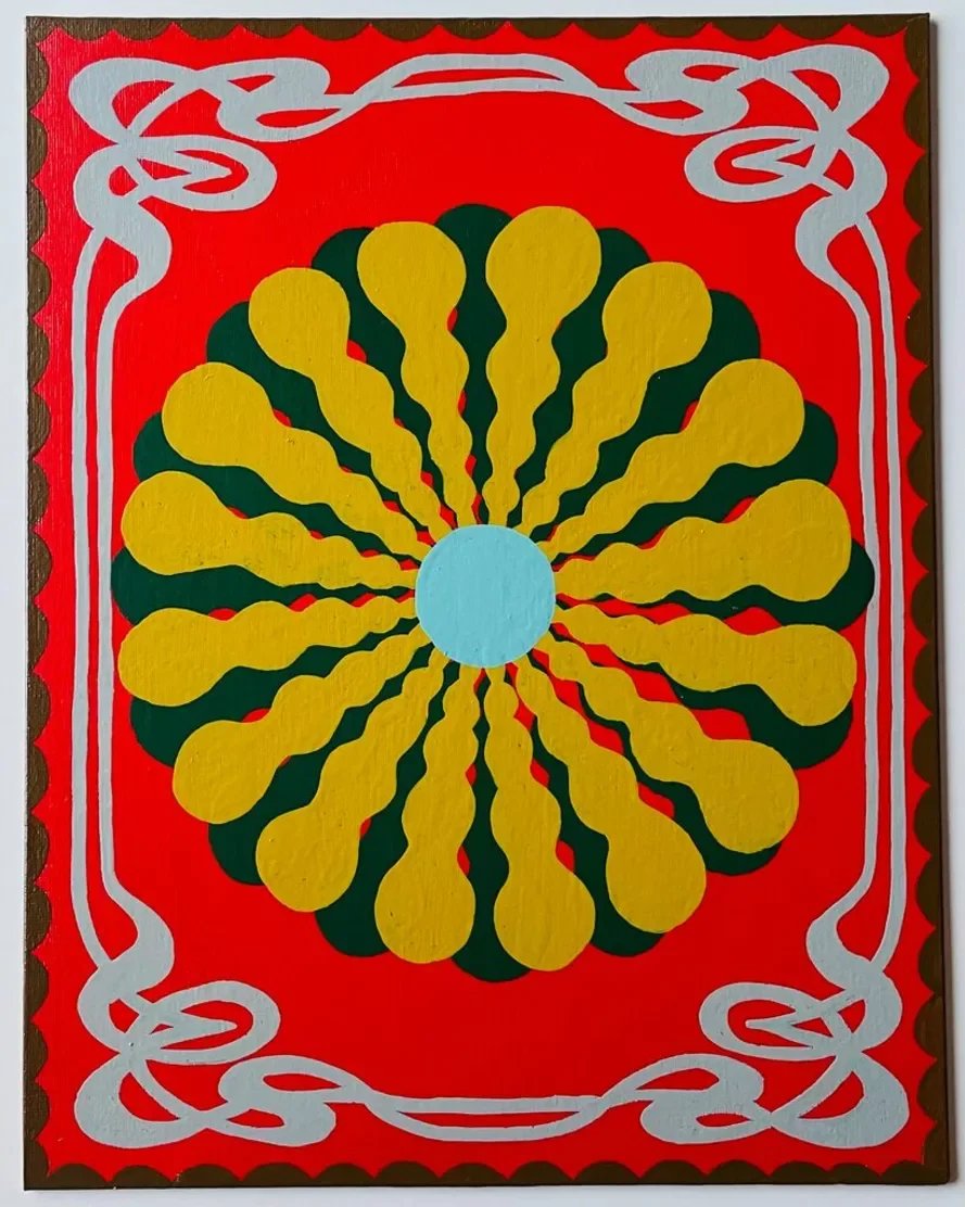   Zoetrope Studies 44 , 2024, Mixed media on panel, 11 × 14 1/5 in | 28 × 36 cm 