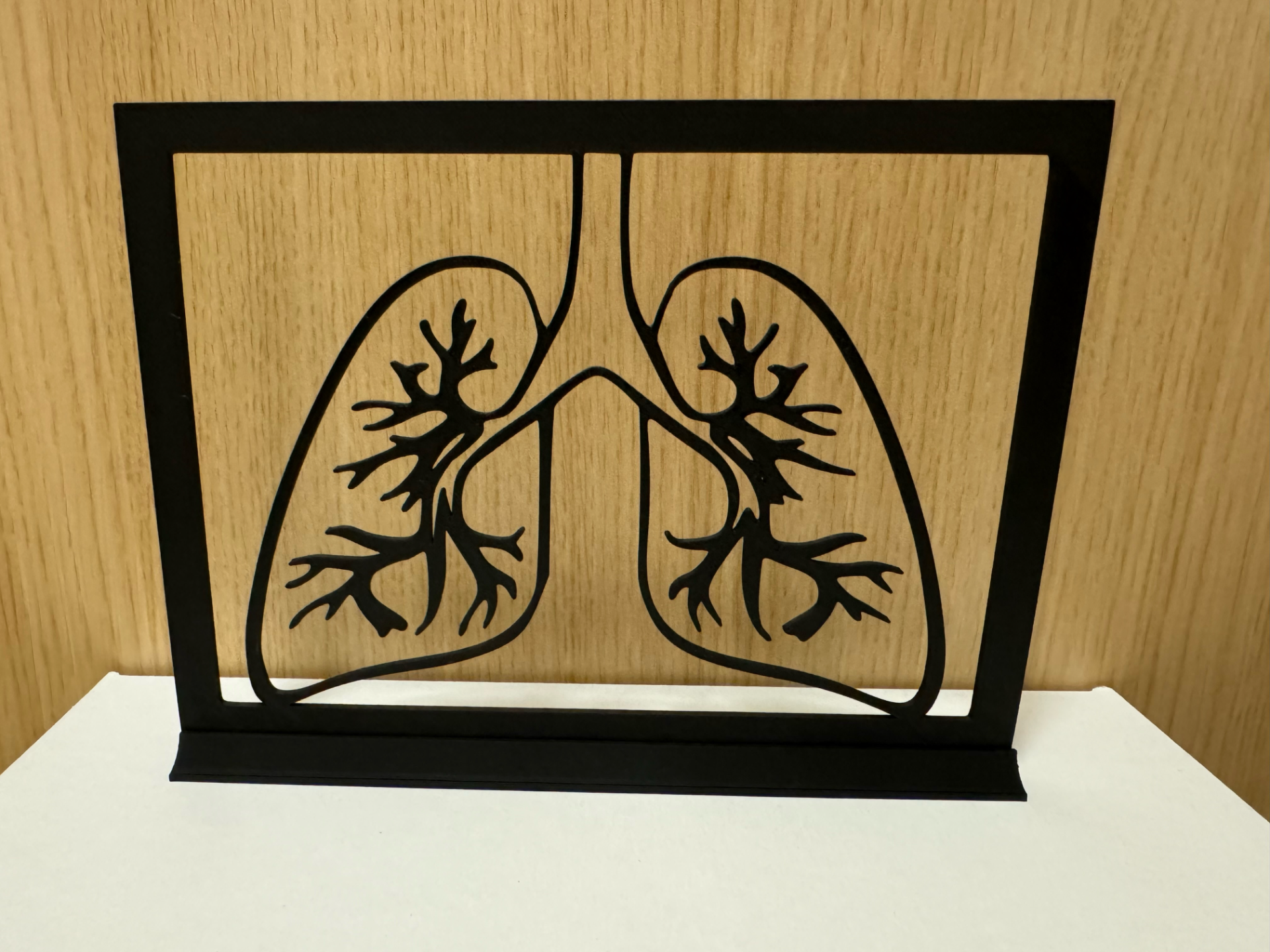 Minimalist Lung Silhouette Display