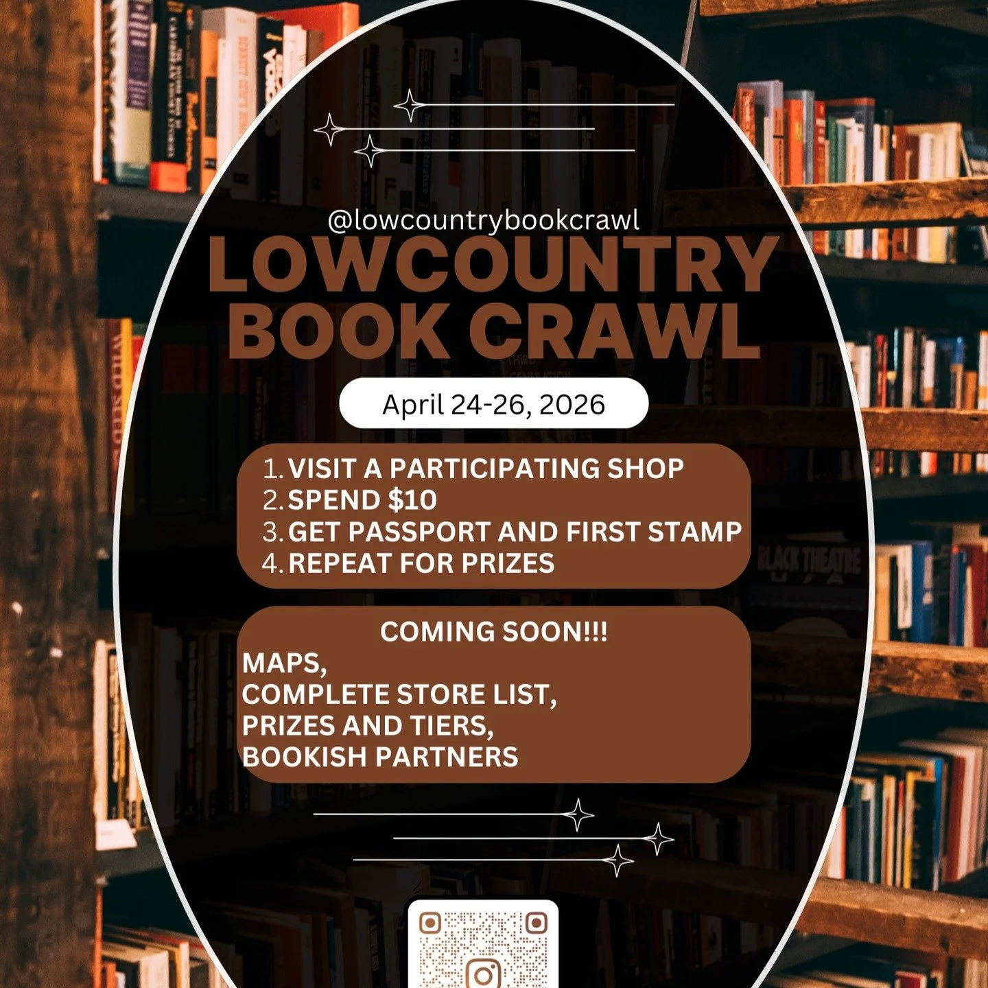 We&rsquo;re so excited about the Lowcountry Book Crawl!

For Indie Bookstore Day weekend, we&rsquo;re teaming up with locally owned, independent bookshops across the Lowcountry to celebrate books, community, and small businesses.

✨ A dozen bookstore