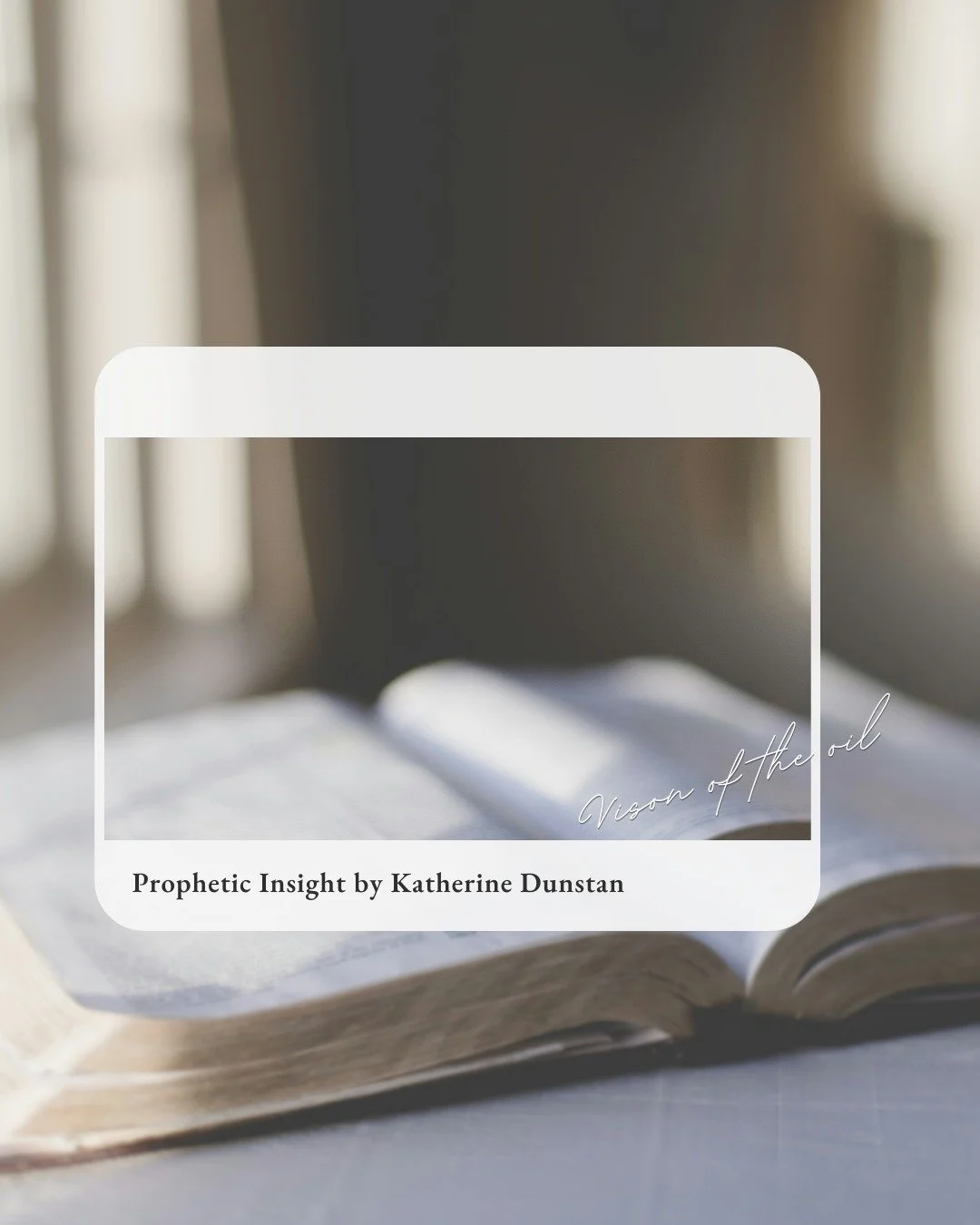 VISION OF THE OIL:
Tonight during the session I saw oil being released, and the level of this oil began to rise within the room.
Through revelation, I understood that this oil was not ordinary. It was the oil produced through years of crushing, the c