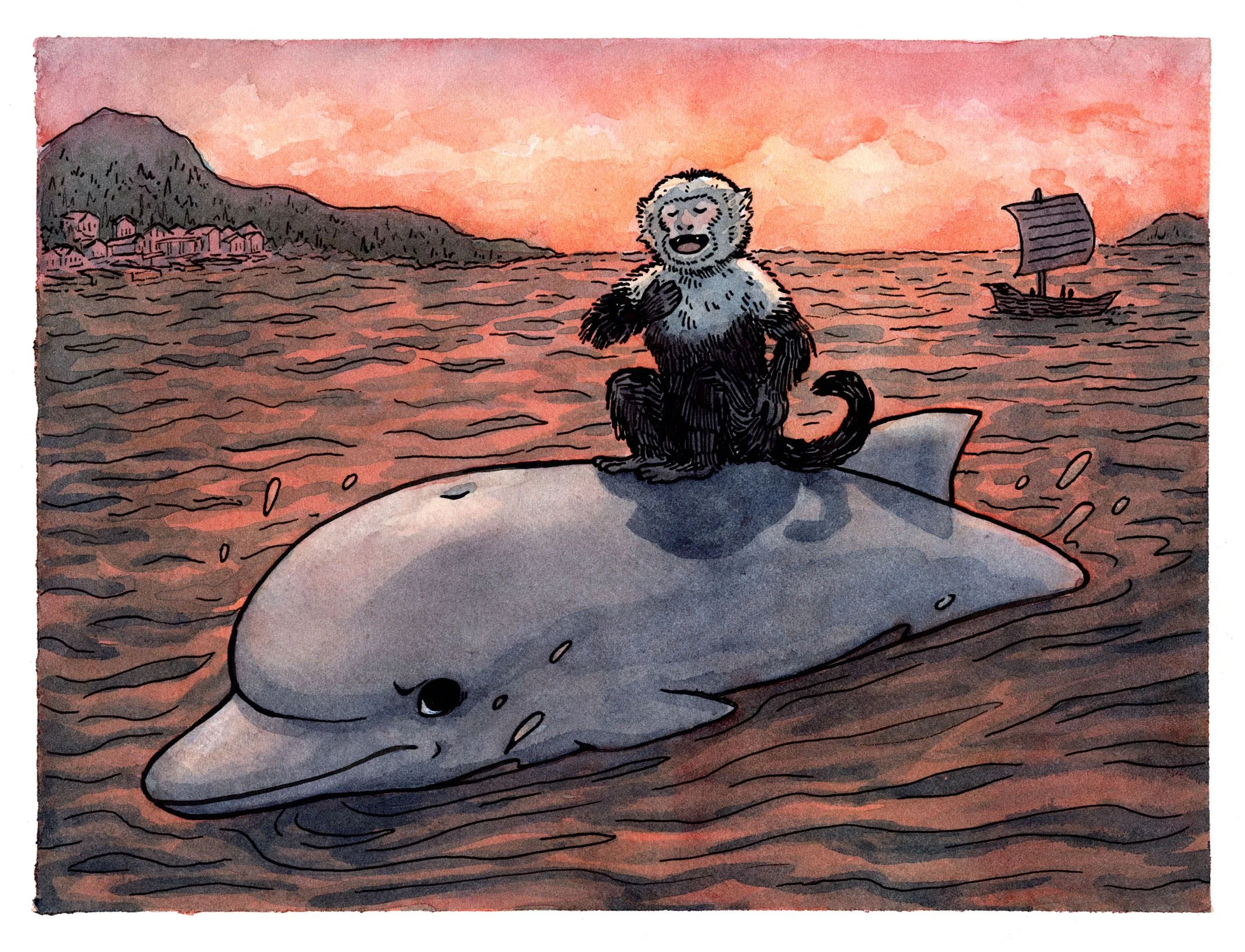 Fables: The Monkey and the Dolphin
