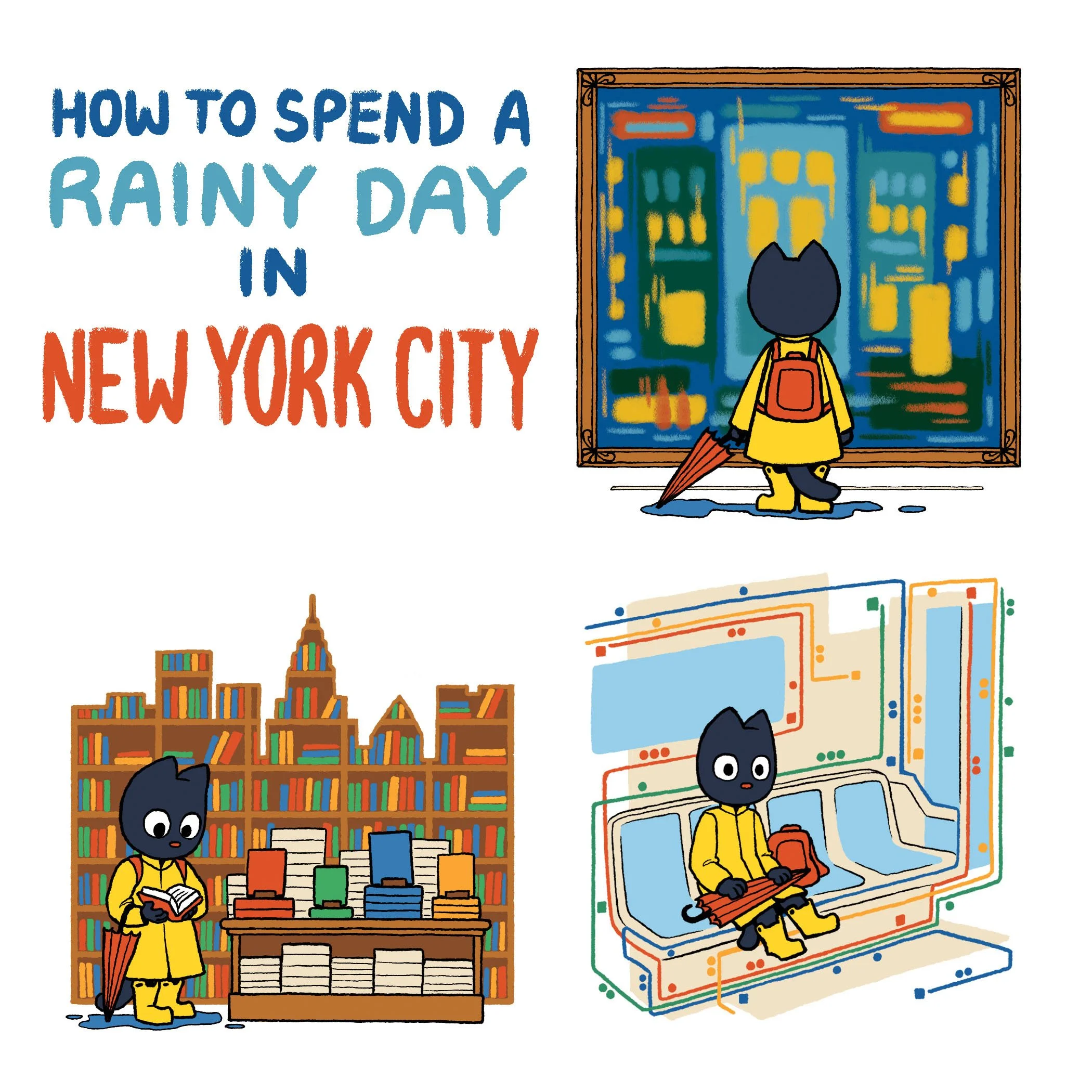 Rainy Day in NYC Spot Illustrations
