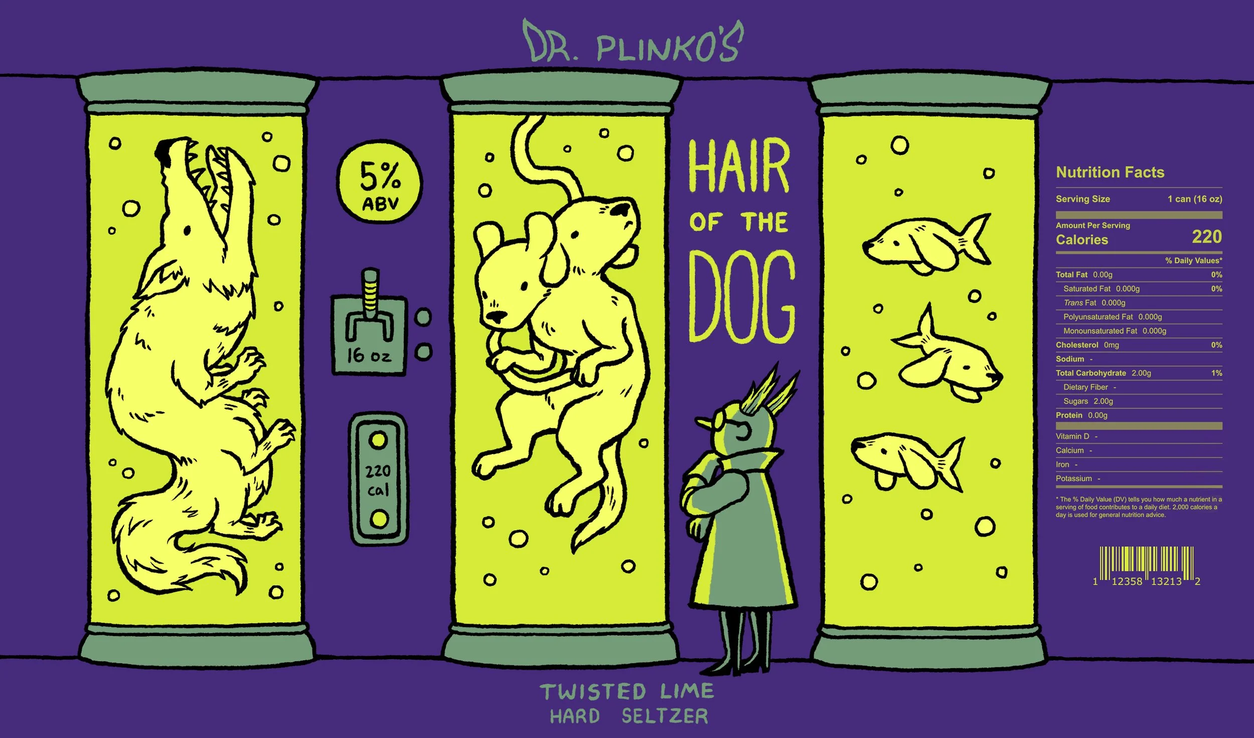 Dr. Plinko's Can Label Concept