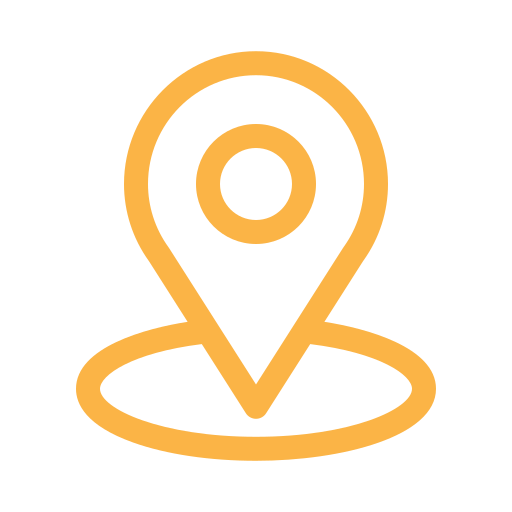 Map pin icon on black background