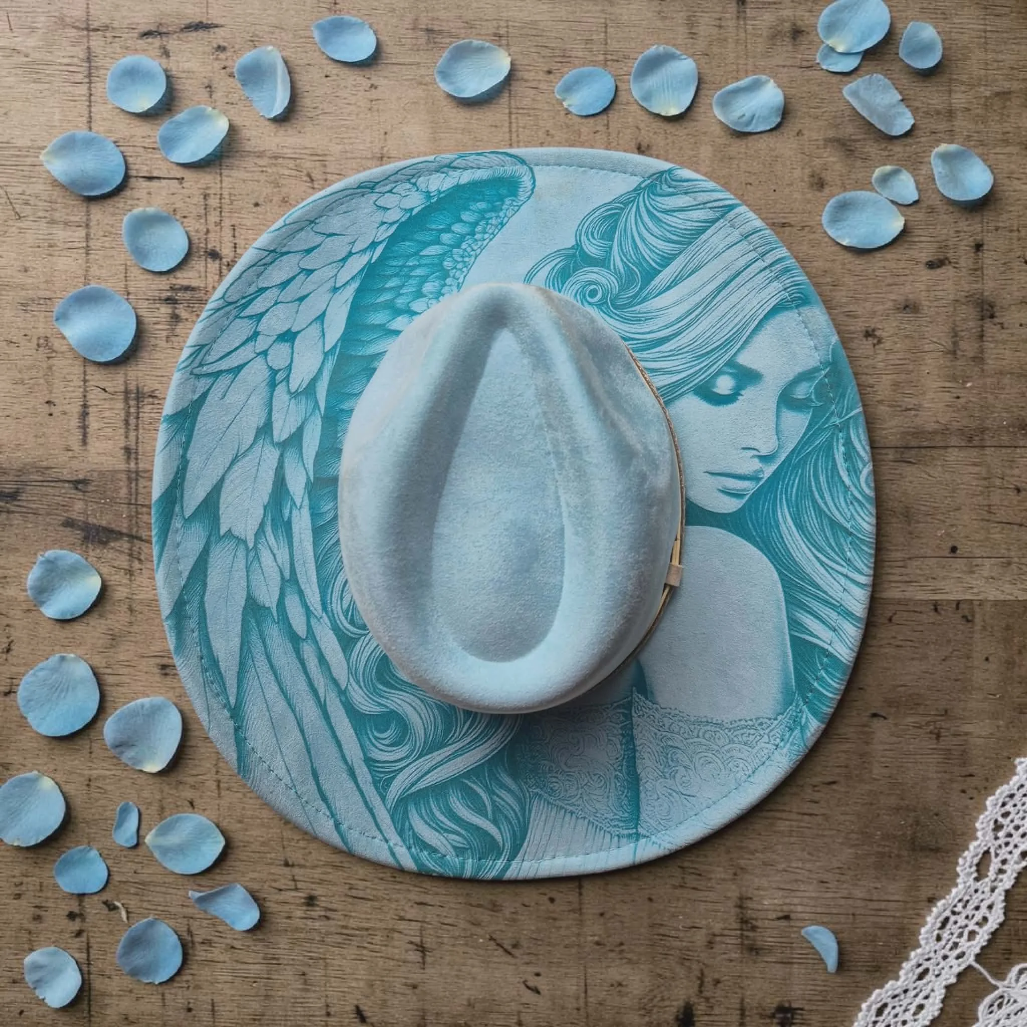 Light Teal Angel Cowboy Style