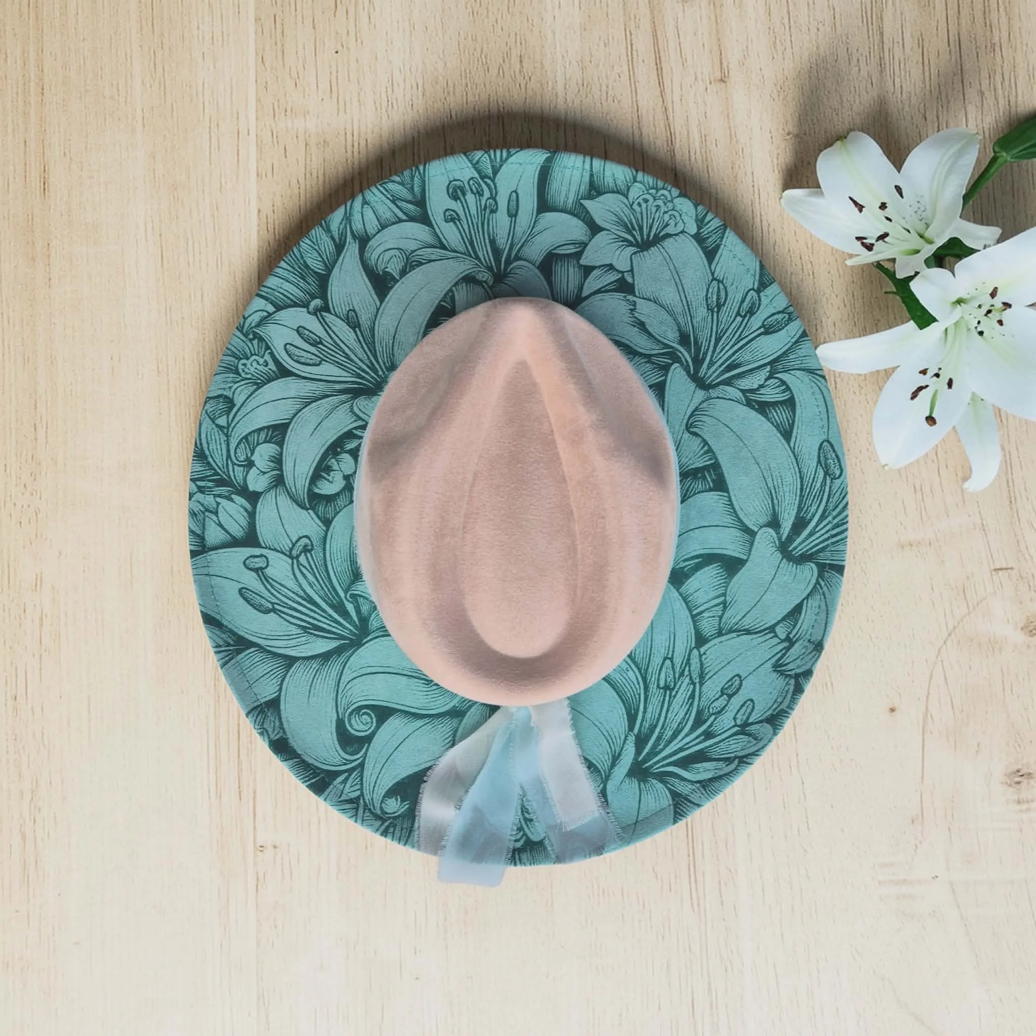 Teal and Cream Lilies