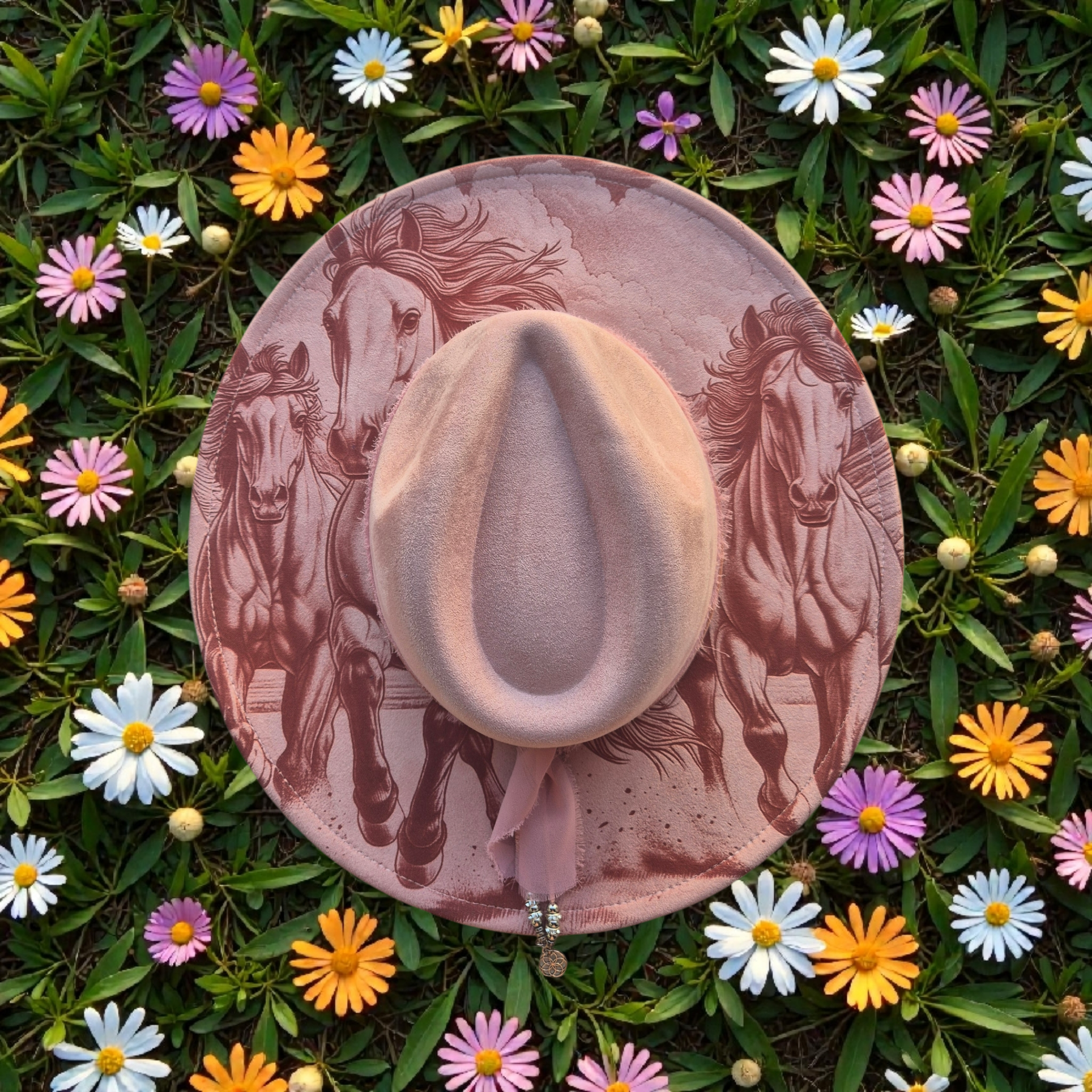 Dusty Pink Wild Horses