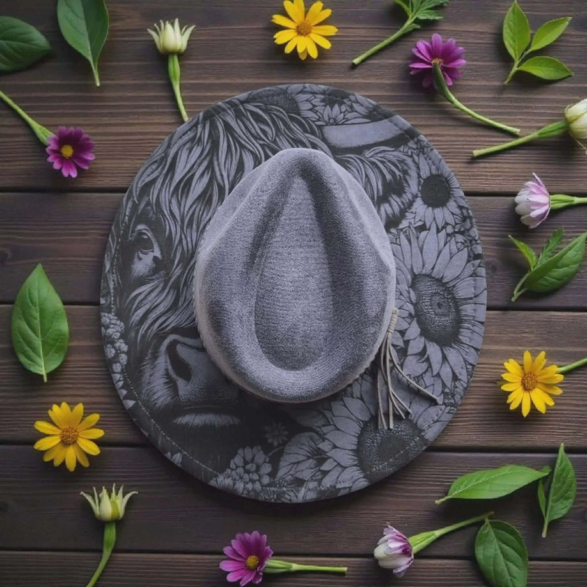 Dark Grey Highland Cow