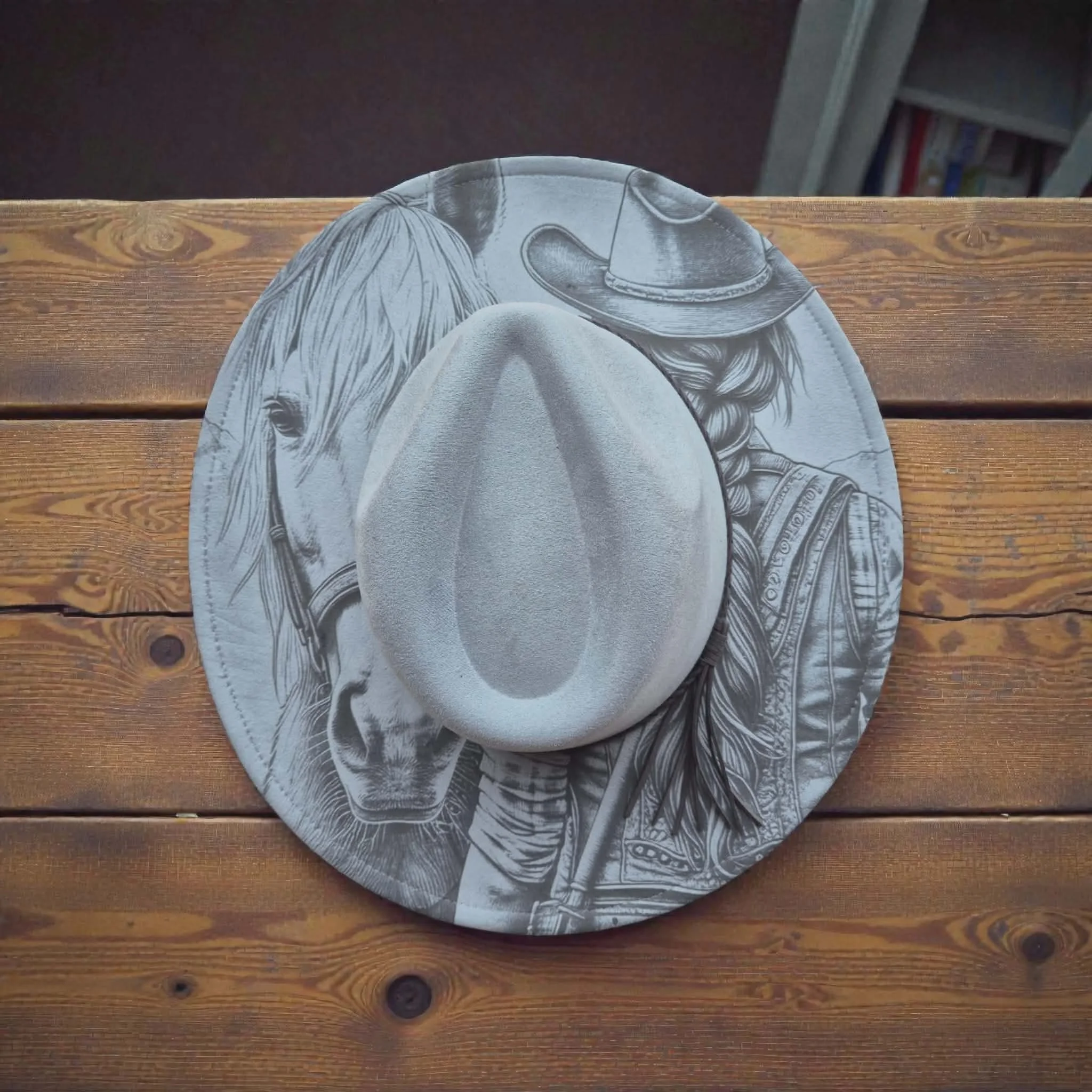 Light Grey Cowgirl and Her Horse