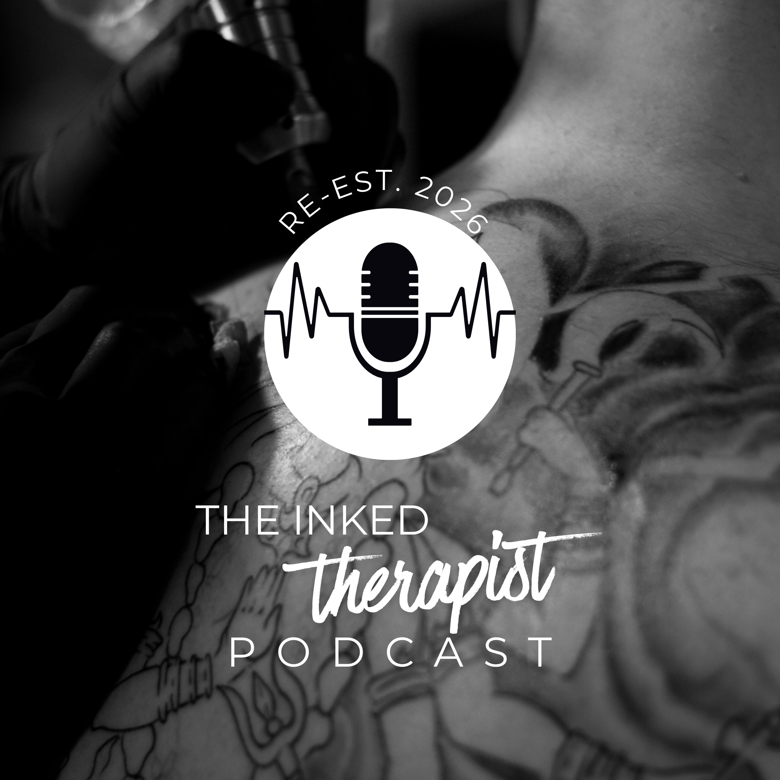 The Inked Therapist podcast cover art — Del Knight, somatic and decolonial mental health conversations
