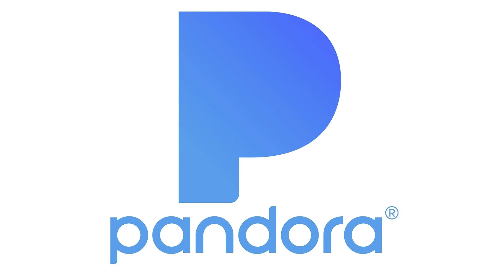 Blue logo with a stylized letter 'P' and the word 'pandora' written below it.