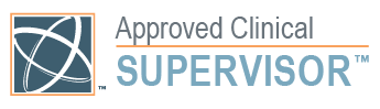Logo with a globe and grid lines, and the text 'Approved Clinical SUPERVISOR'.