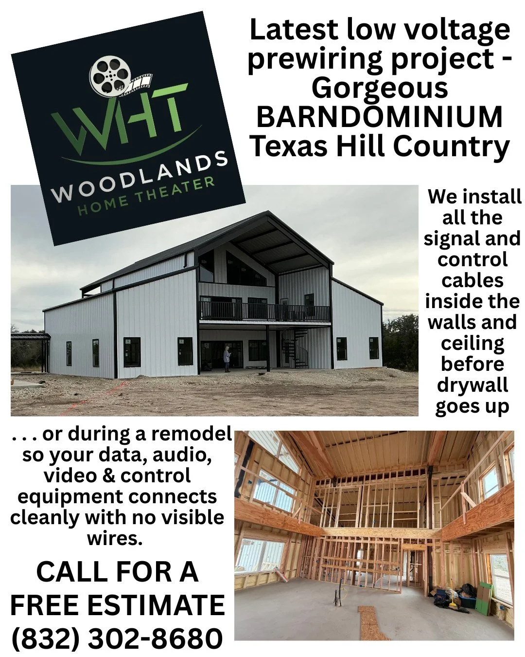 Call us before you build or remodel and we can get your home ready for seamless audio, video, internet and smart home automation.

#low voltage prewiring Austin
#low voltage prewiring San Antonio
#low voltage prewiring Houston
#low voltage prewiring 