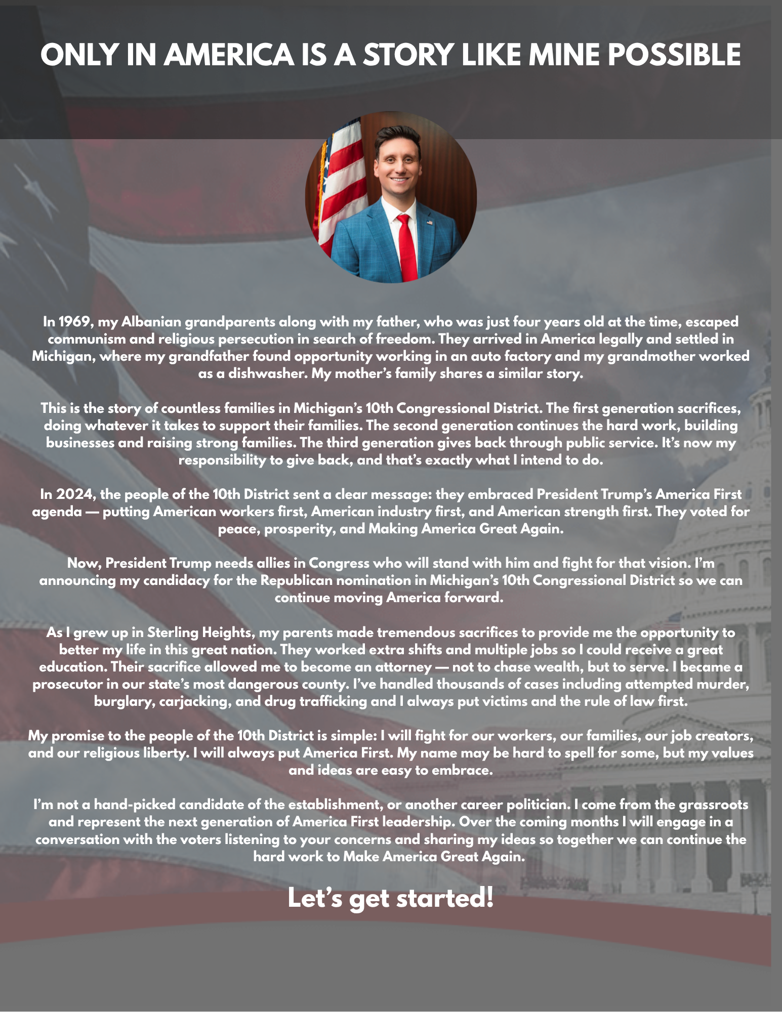 Letter from Robert Lulgjuraj on family history and his why.