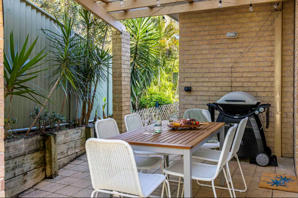 Outdoor undercover BBQ dining area