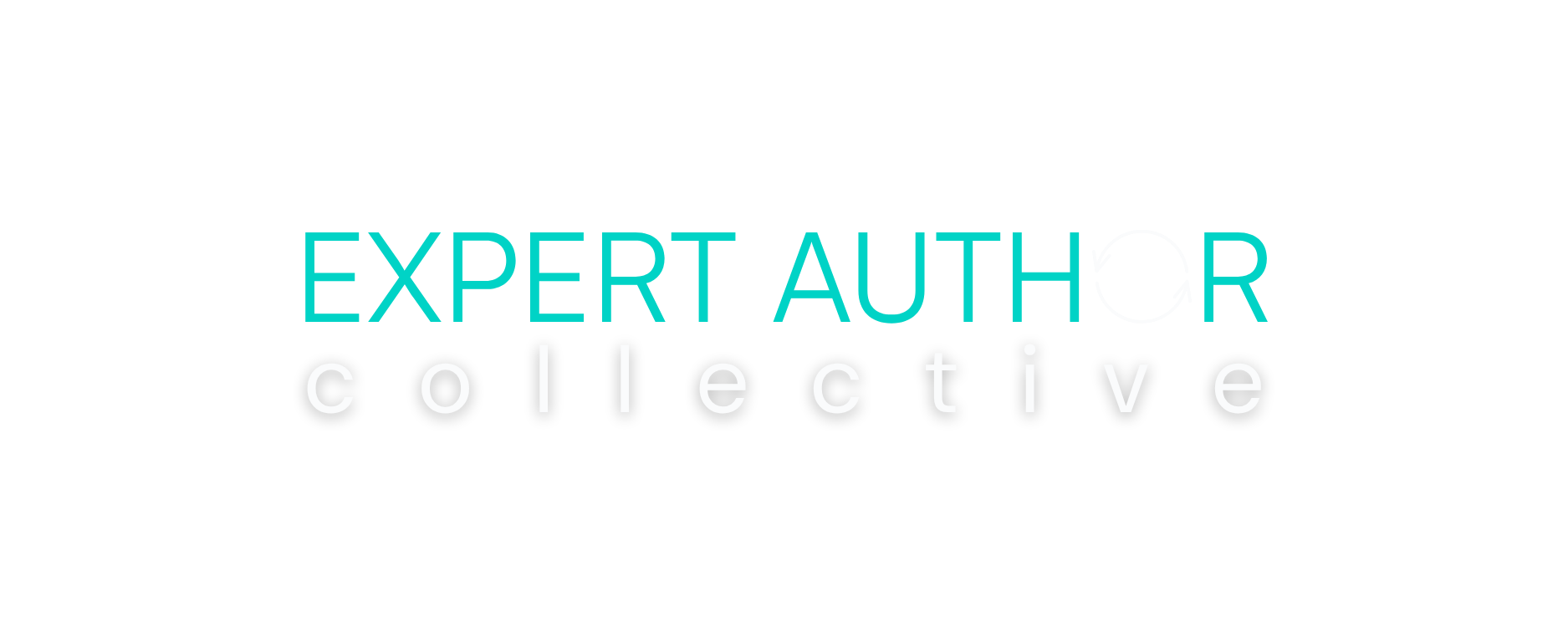 Logo for Expert Author Collective with stylized text and a neon blue design.