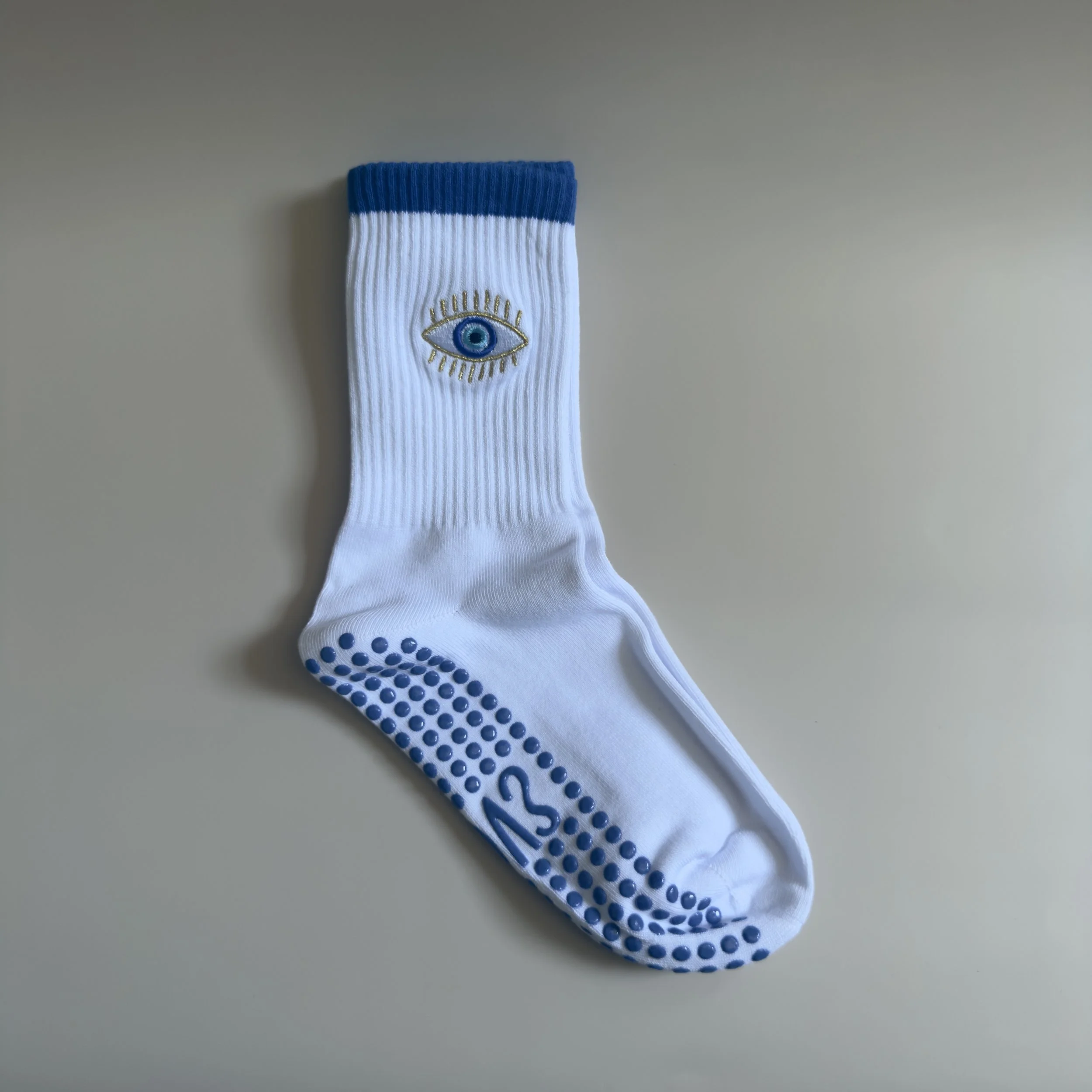 Azure Eye Sock - White