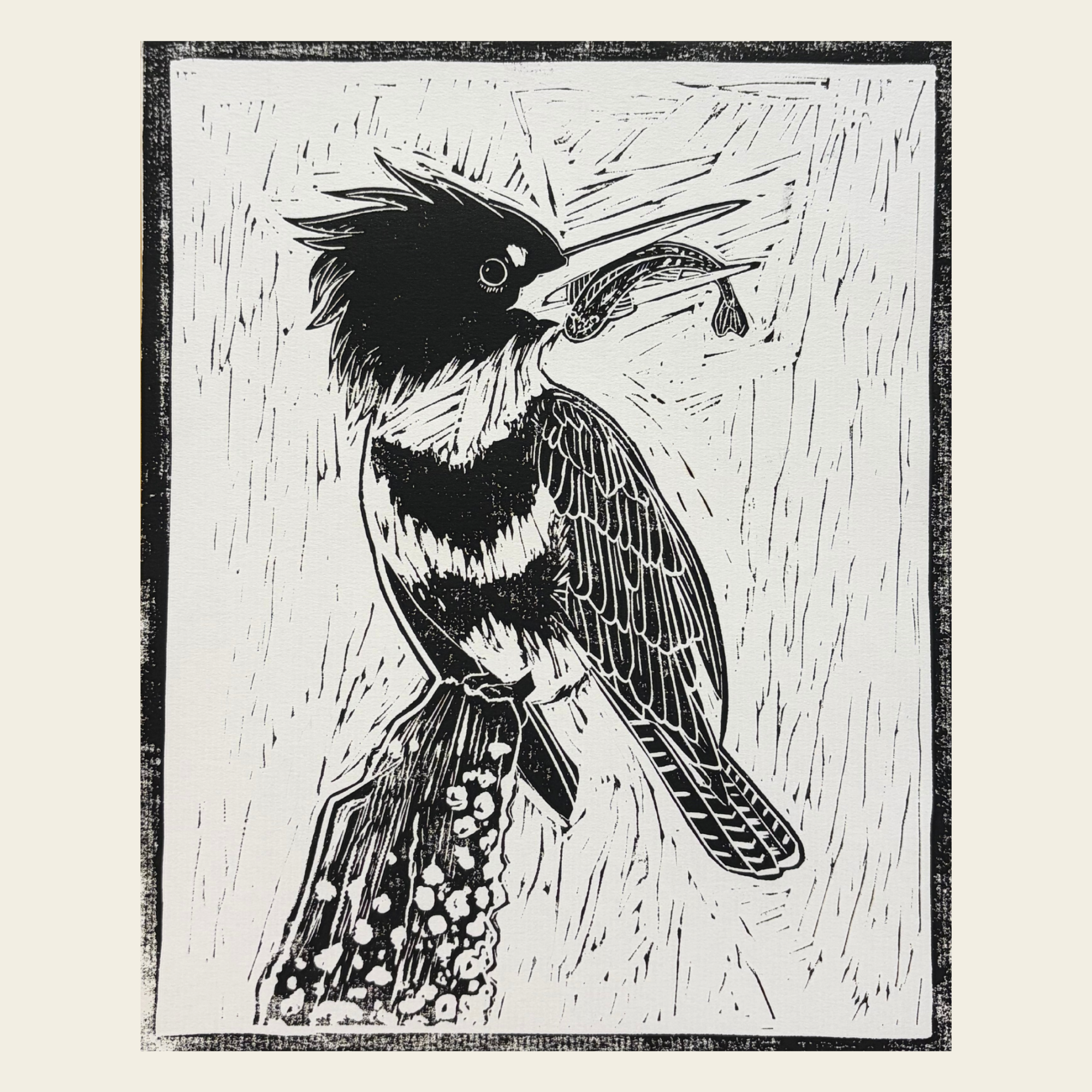 "Kingfisher" Block Print