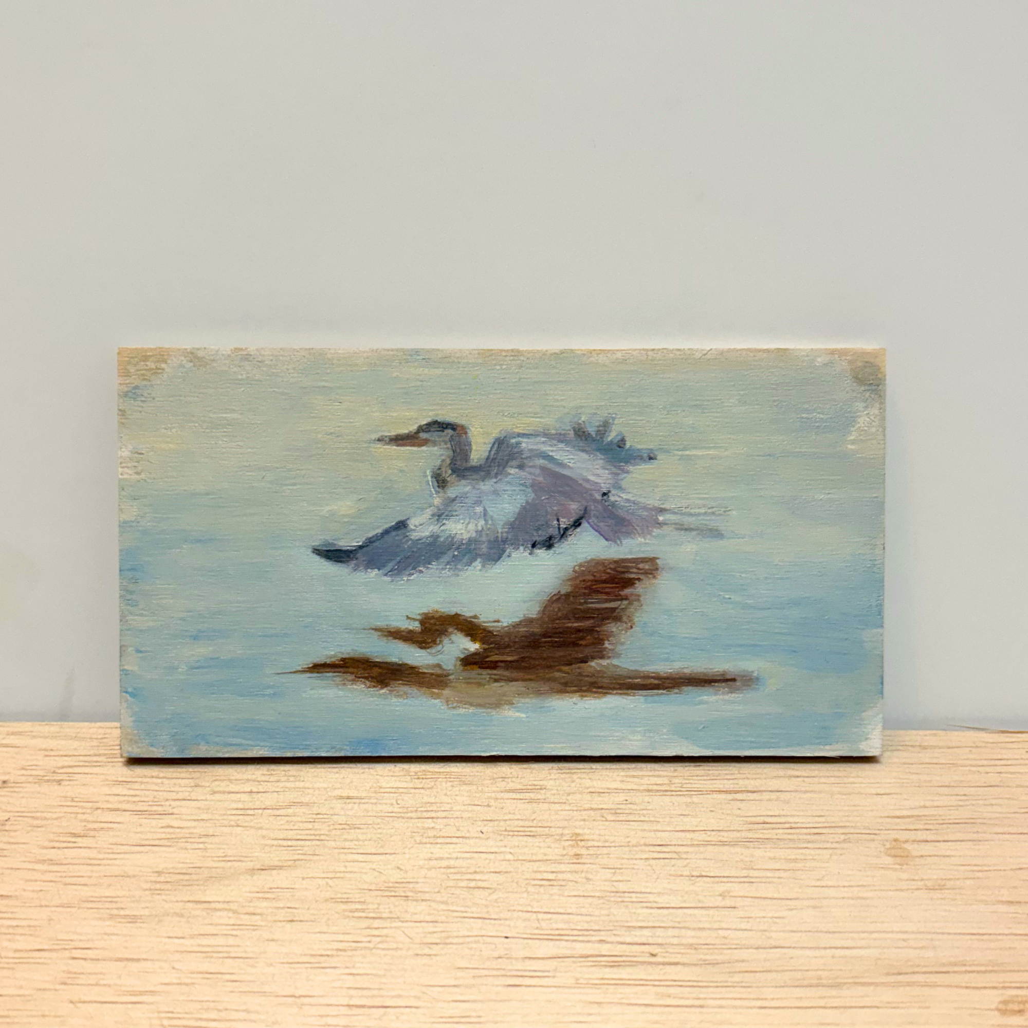 "Reflections" Heron Original Oil Painting (Study)