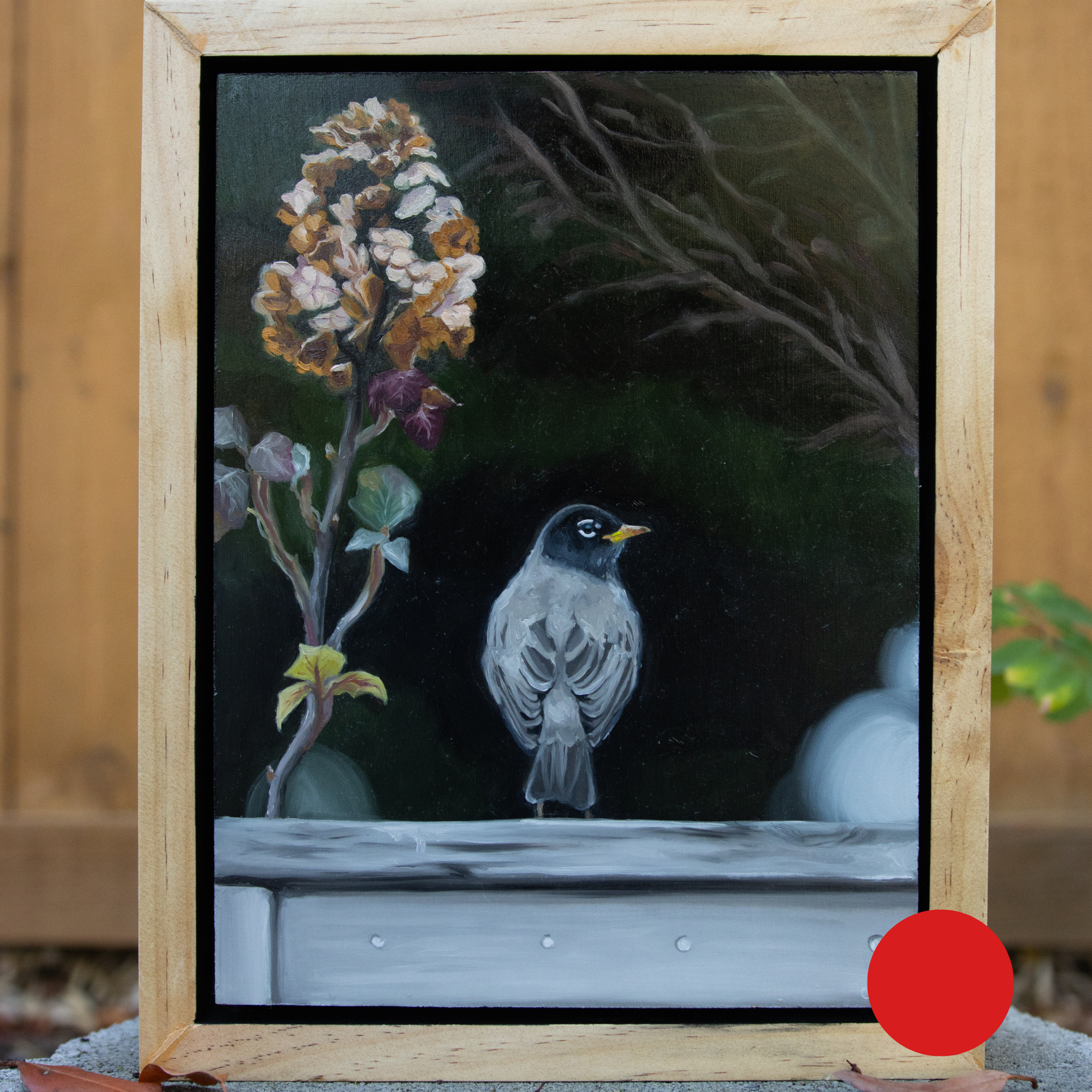 Autumn Robin - 12x18" Original Oil Painting