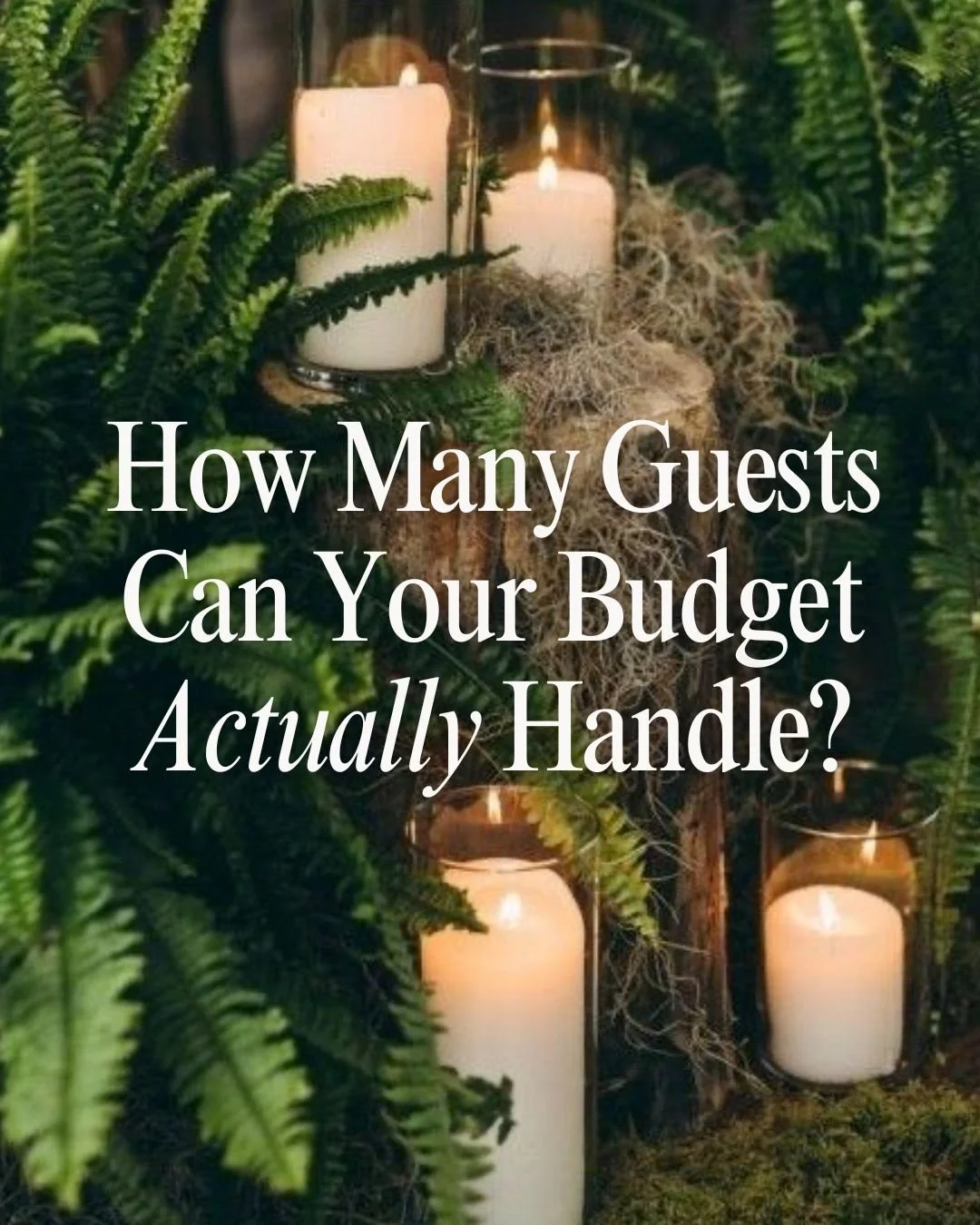 How many guests are you inviting to your next event? 🧐

Well&hellip; here&rsquo;s a simple formula to tell you how many guests you can afford:

Step 1: Take your total budget
Example: $10,000

Step 2: Allocate 65&ndash;75% to guest-related costs
Thi