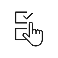 A hand clicking a checkbox with a checkmark