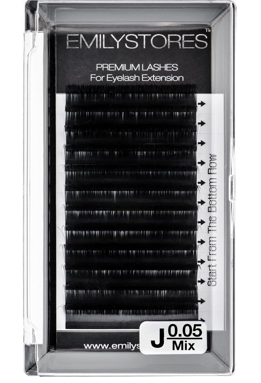 0.05mm Thickness J Curl 8-14mm Mixed Length Lashes Silk Mink Eyelashes For Eyelash Extensions Assort Mixed Sizes One Tray