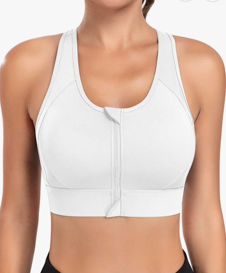 JoyGirl Sports Bras for Women High Impact Sports Bras Zip Front Racerback Workout Bras Yoga Exercise Athletic Bras