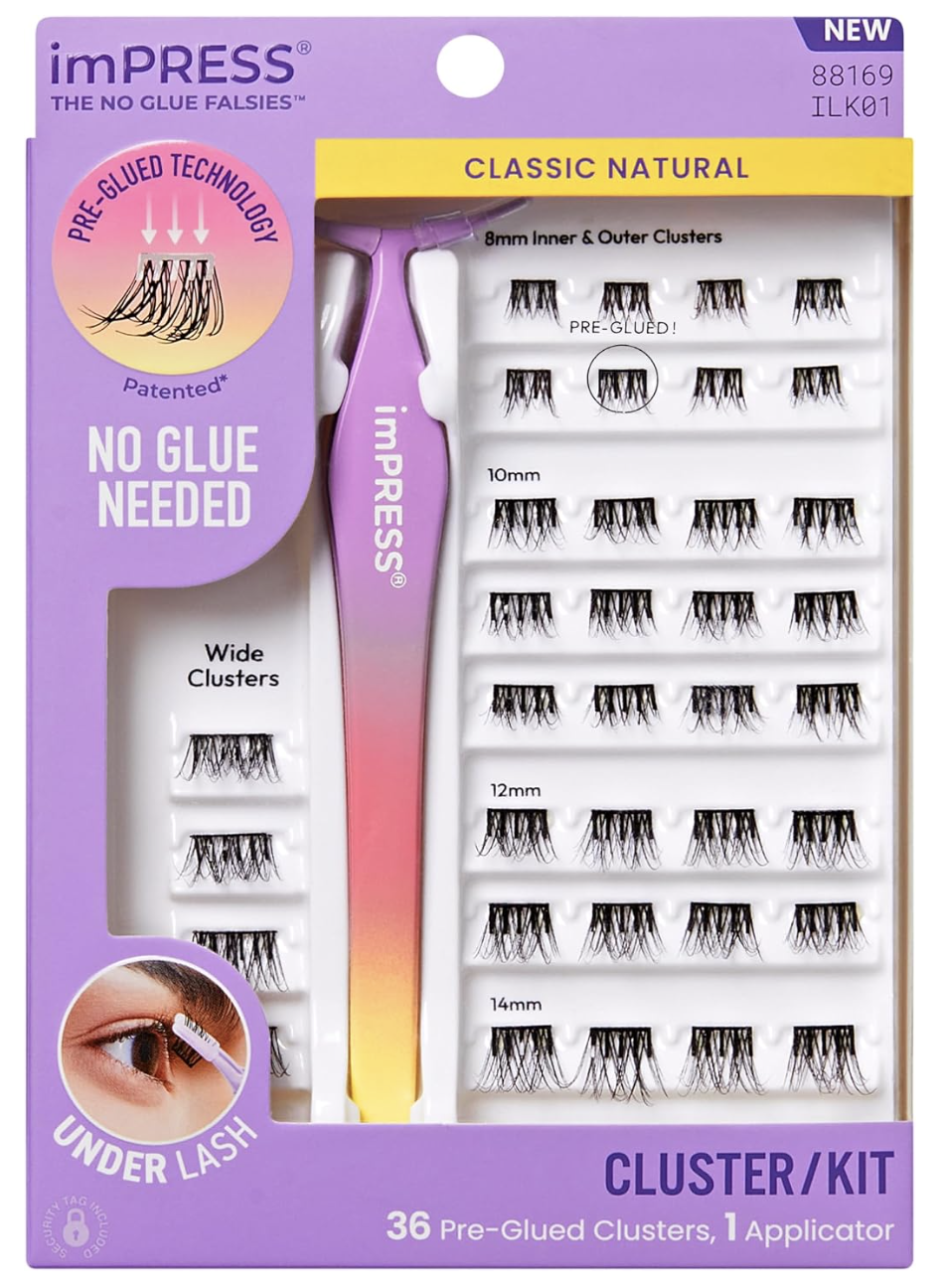 KISS imPRESS Press-On Falsies Eyelash Clusters - Natural - 20 Clusters