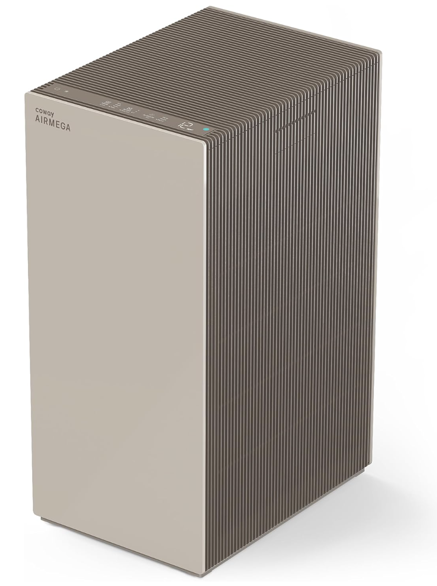 COWAY Air Purifiers for Whole Home Up to 4,253ft², 2 Sets of XL HEPA Filters and Washable Pre-Filters for Dual Purification, AQI, Turbo Mode, Timer, Wheels, 5yr Warranty, Airmega ProX Beige