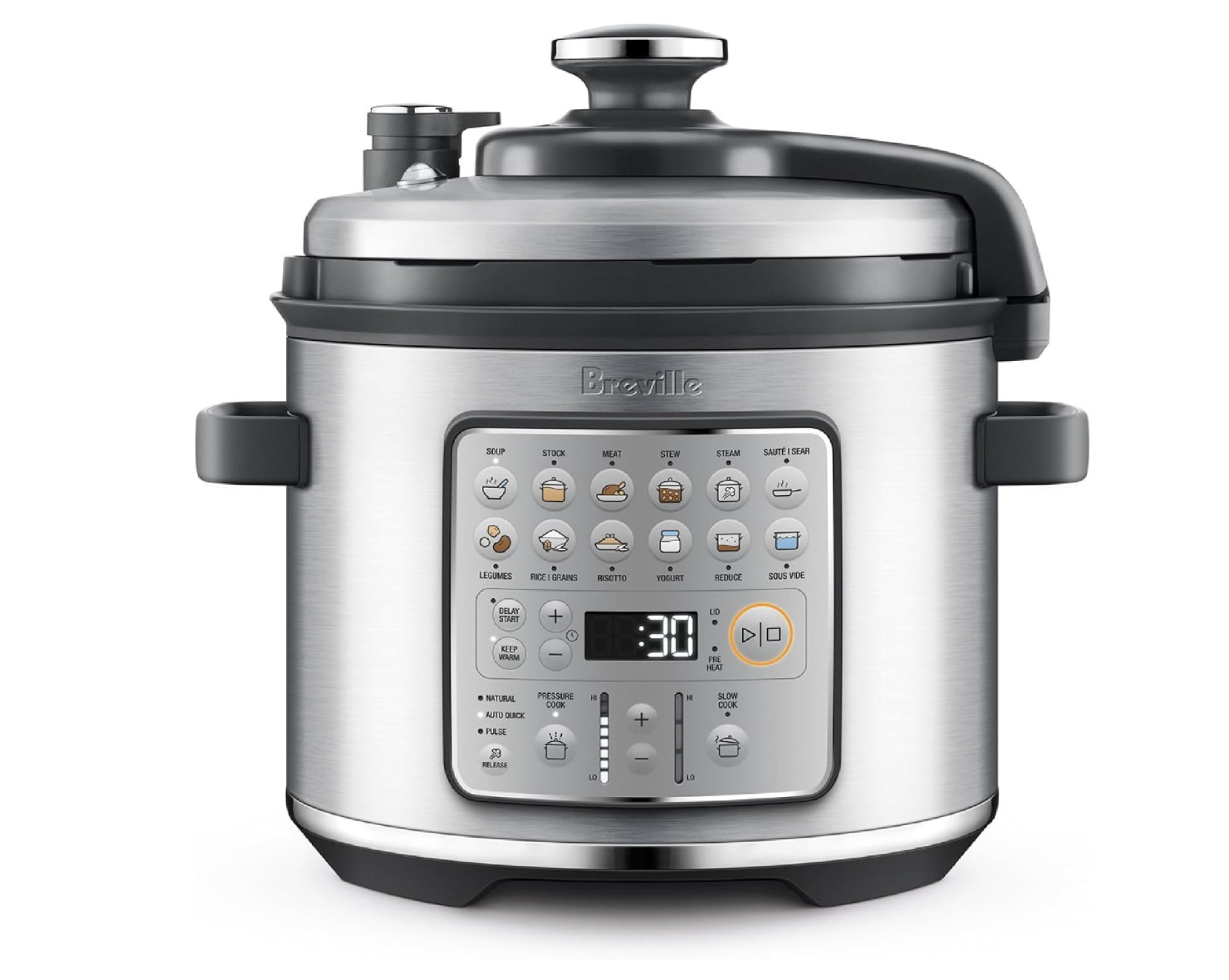 Breville BPR680BSS Fast Slow GO Pressure Cooker, Brushed Stainless Steel