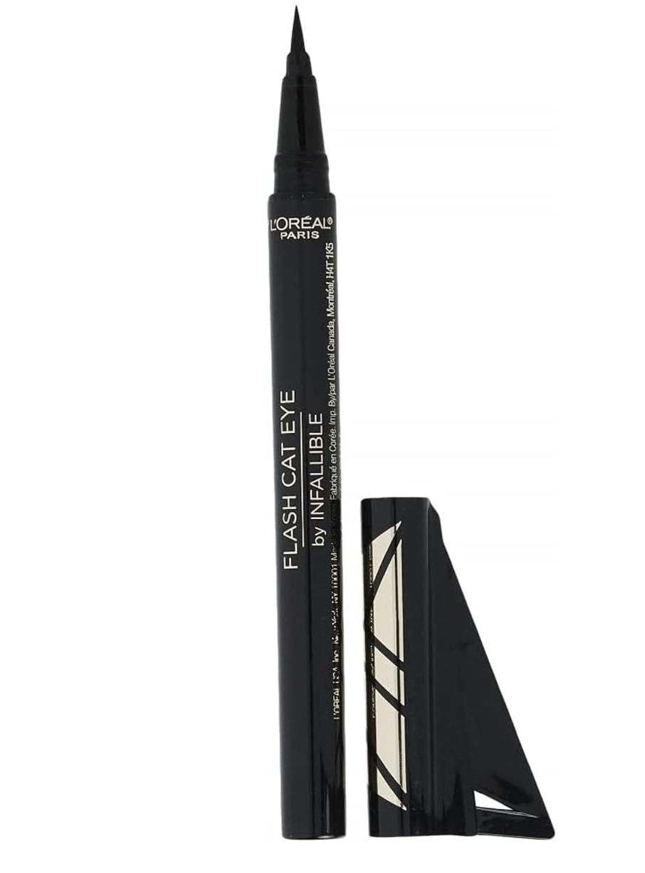 L'Oreal Paris Infallible Flash Cat Eye Waterproof Brush Tip Liquid Eyeliner, Black, 0.018 oz.