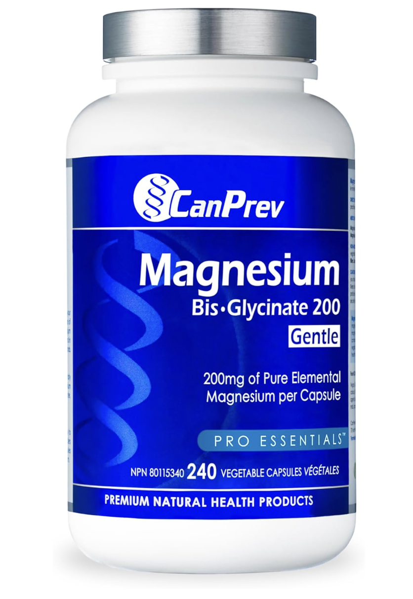 CanPrev Magnesium Bisglycinate Capsules, 200mg, Gluten-Free, 240-Day Supply