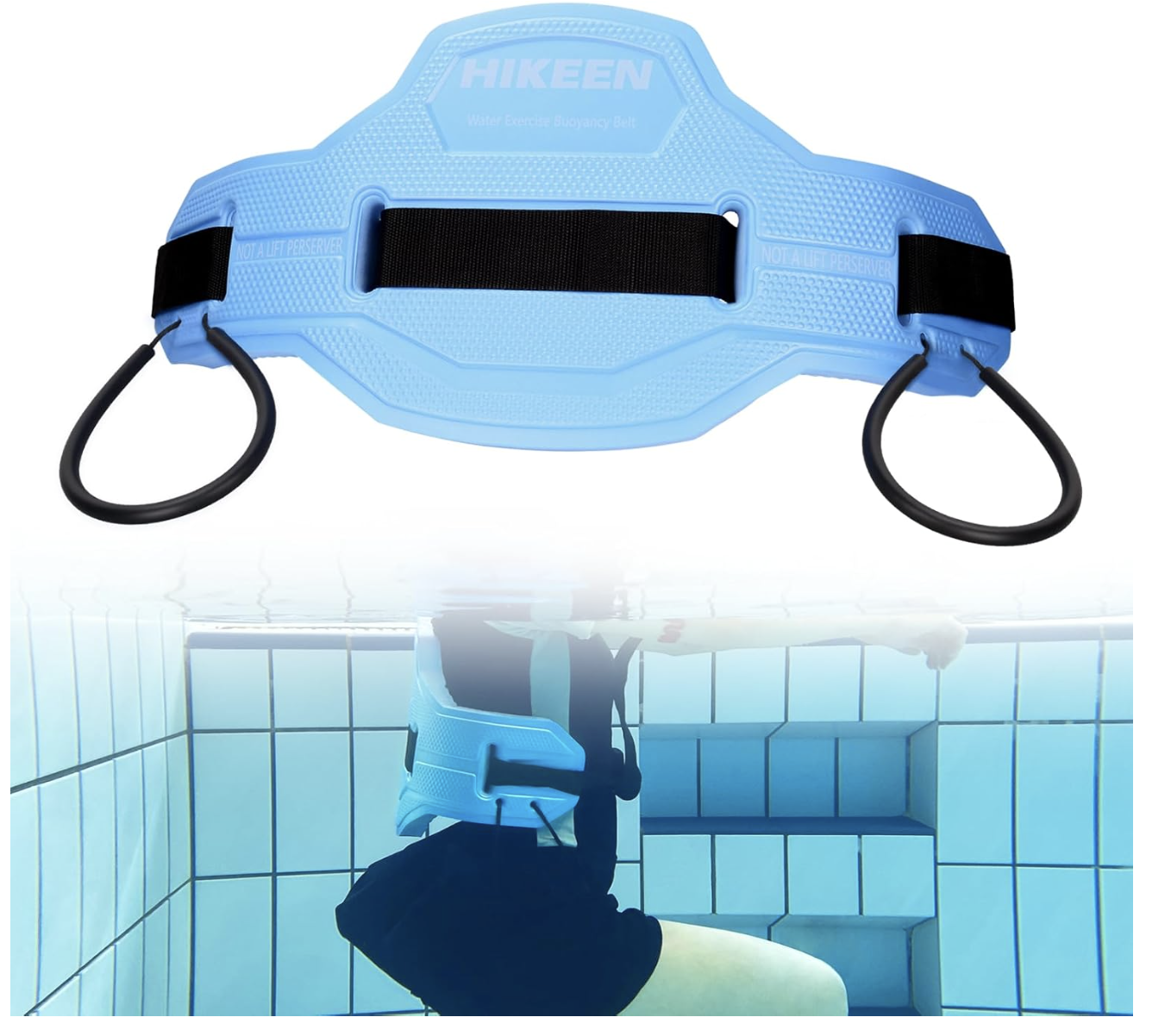 Swim Floating Belt,Water Aerobics Swimming Belt with Fixing Straps,Jogger Floatation Aid Buoyancy Belt for Swimming Pool Fitness and Fitness Workout Therapy