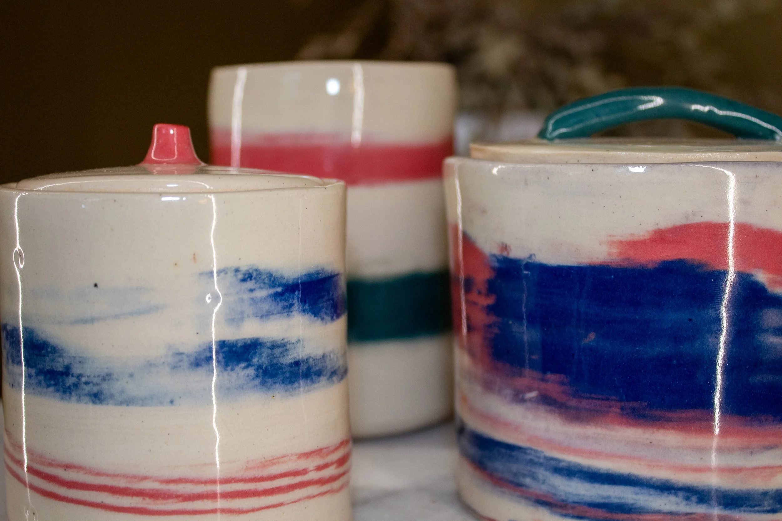 Marbled clay item set.