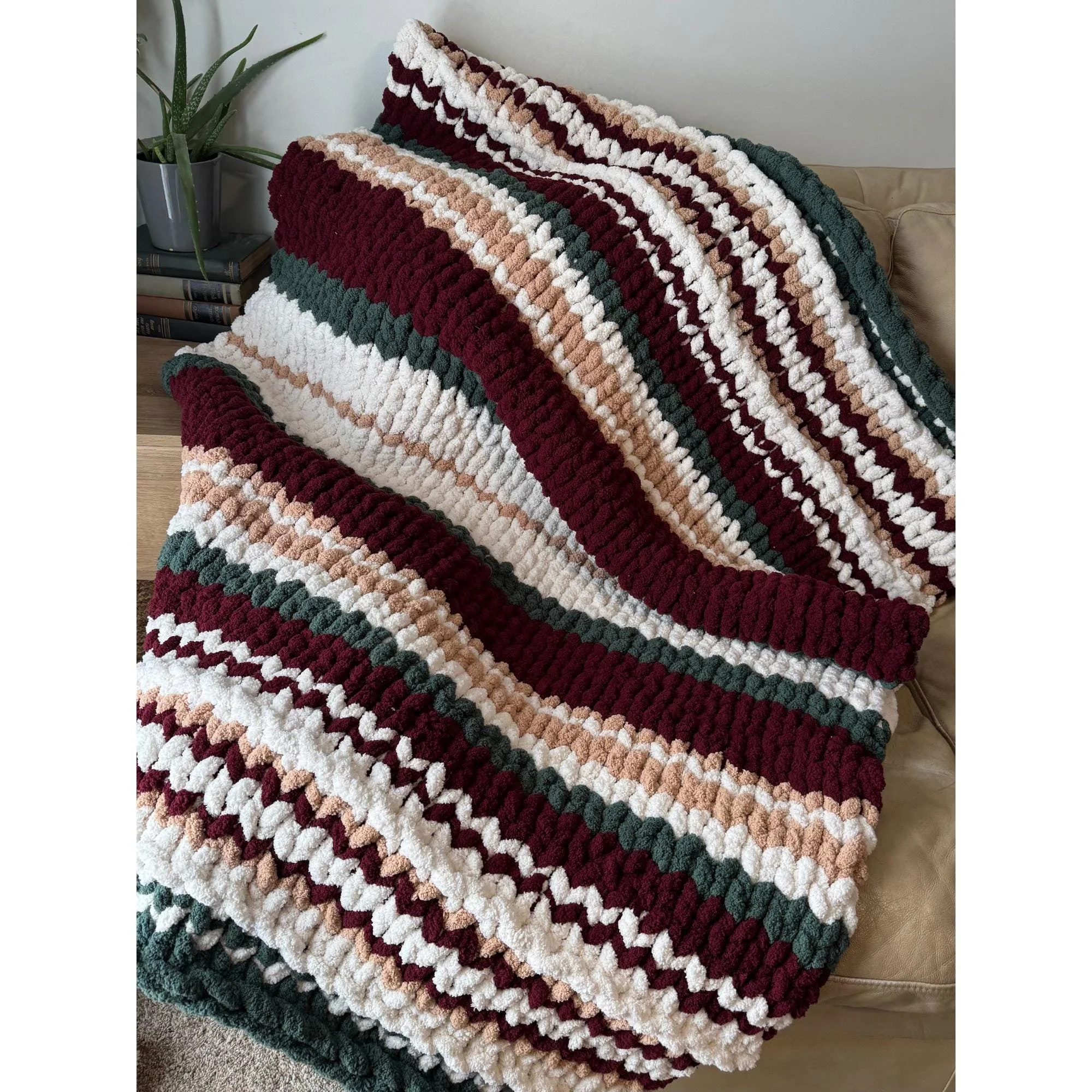Chunky Hand Knit Christmas Gingerbread Throw Blanket Pattern, Loom Pattern PDF file, Instant Download, Tutorial, Beginner to Intermediate