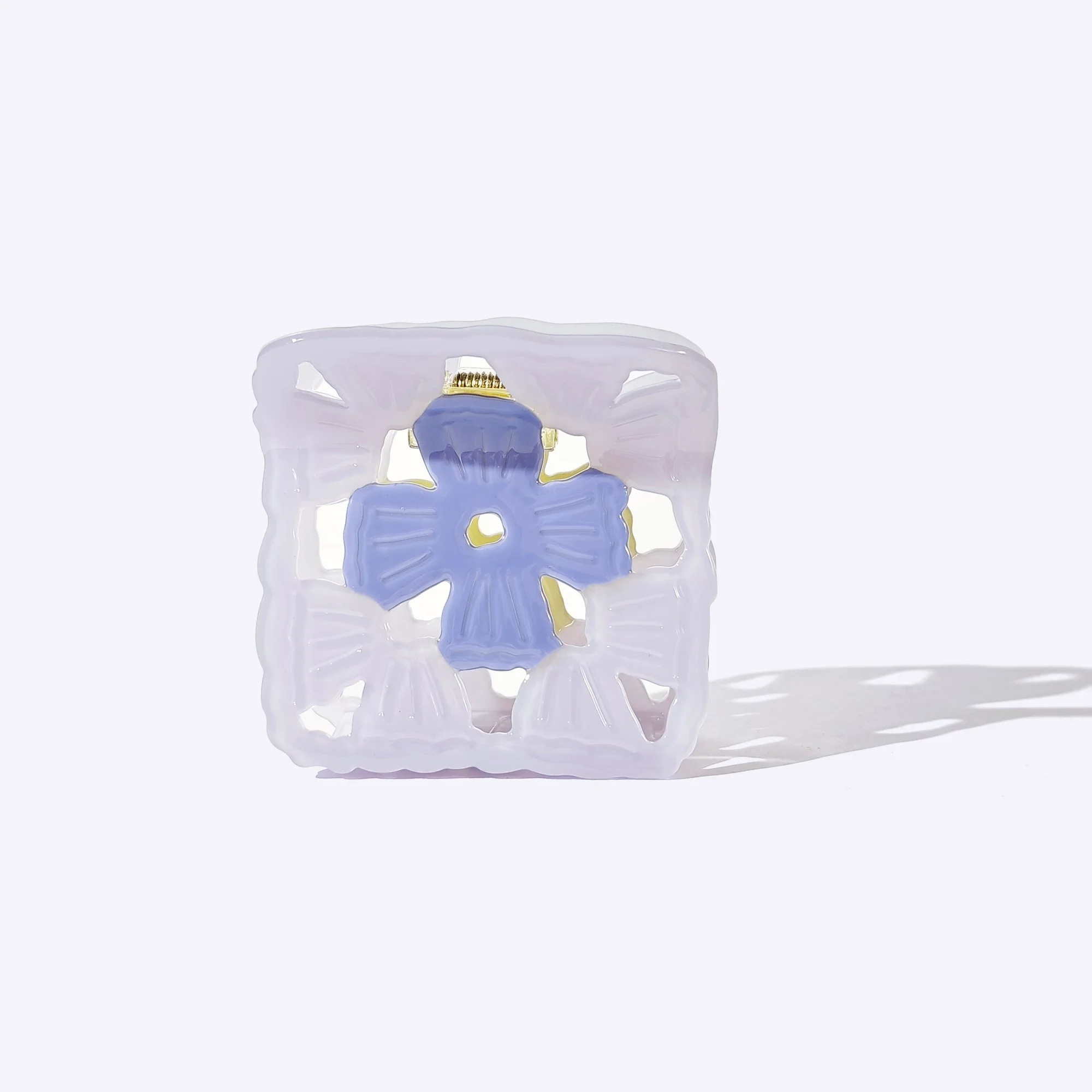 Granny Square Claw Clip: Lilac Heaven (M)