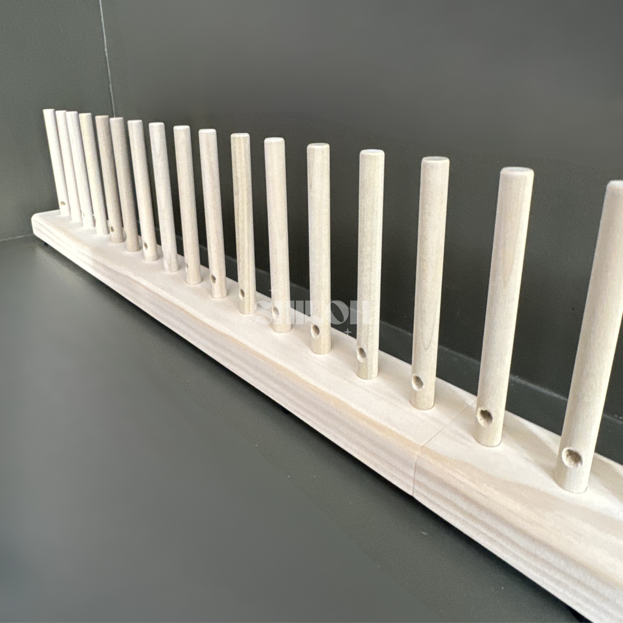 Wooden 1/2” Peg Loom Weaving Tool for Rugs, Blankets, Wool, Plasric Bag, Weave Looming, Handmade, Fiber Art, Roving, 46” Folding